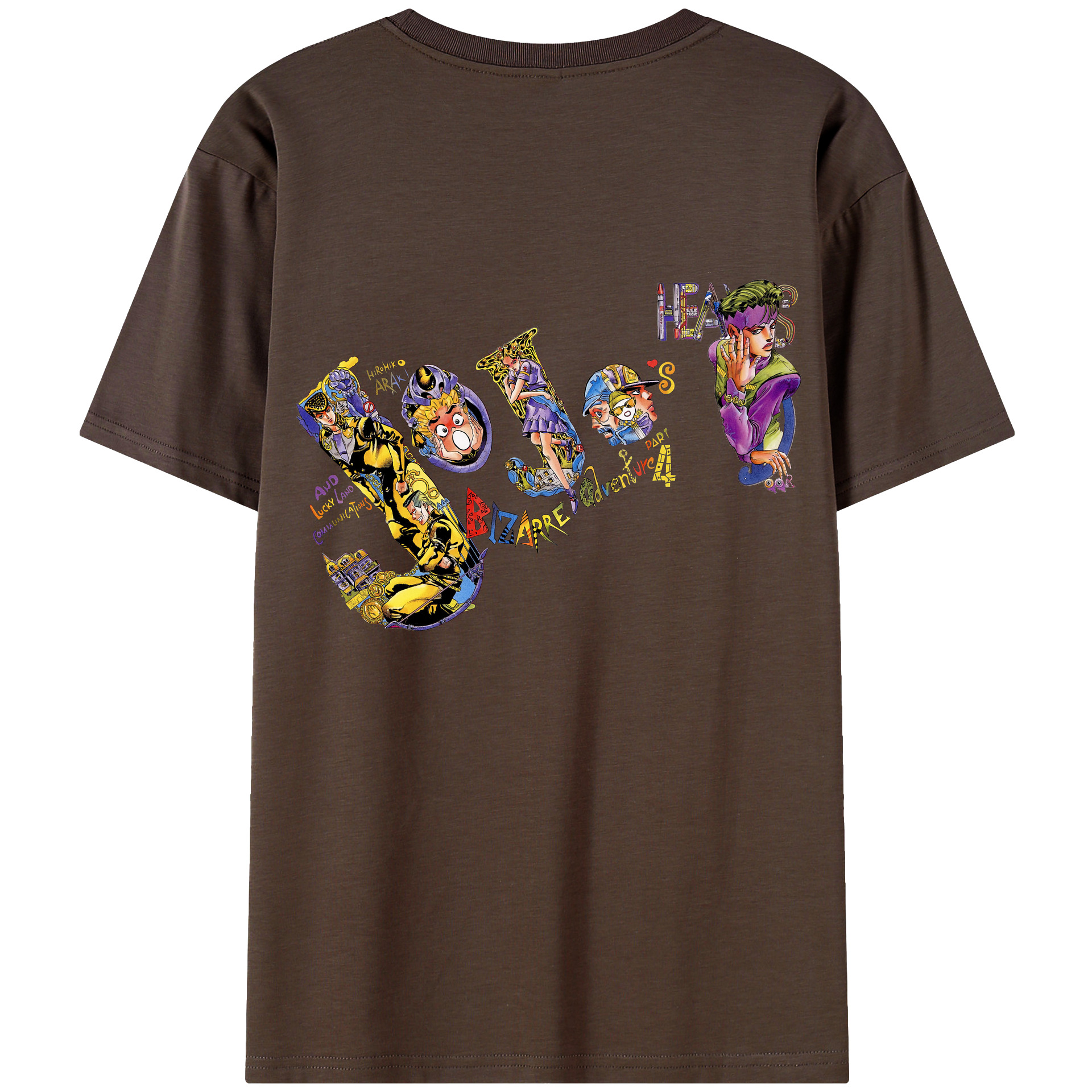 （画像用） ジョジョの奇妙な冒険 JoJo's Bizarre Adventure 綿100％半袖Tシャツ（背面プリント）