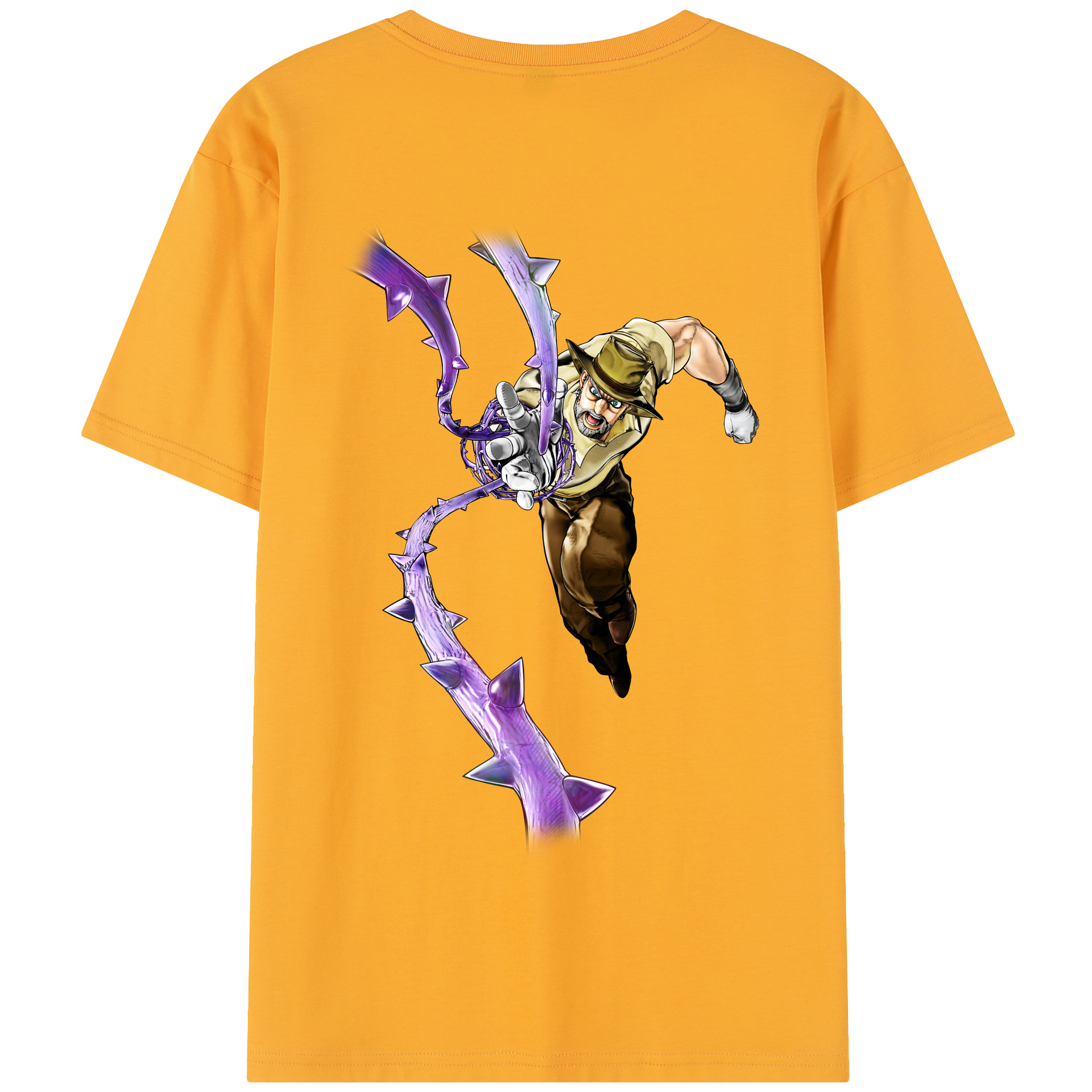 （画像用） ジョジョの奇妙な冒険 ジョセフ?ジョースター JoJo's Bizarre Adventure Joseph Joestar 綿100％半袖Tシャツ（背面プリント）