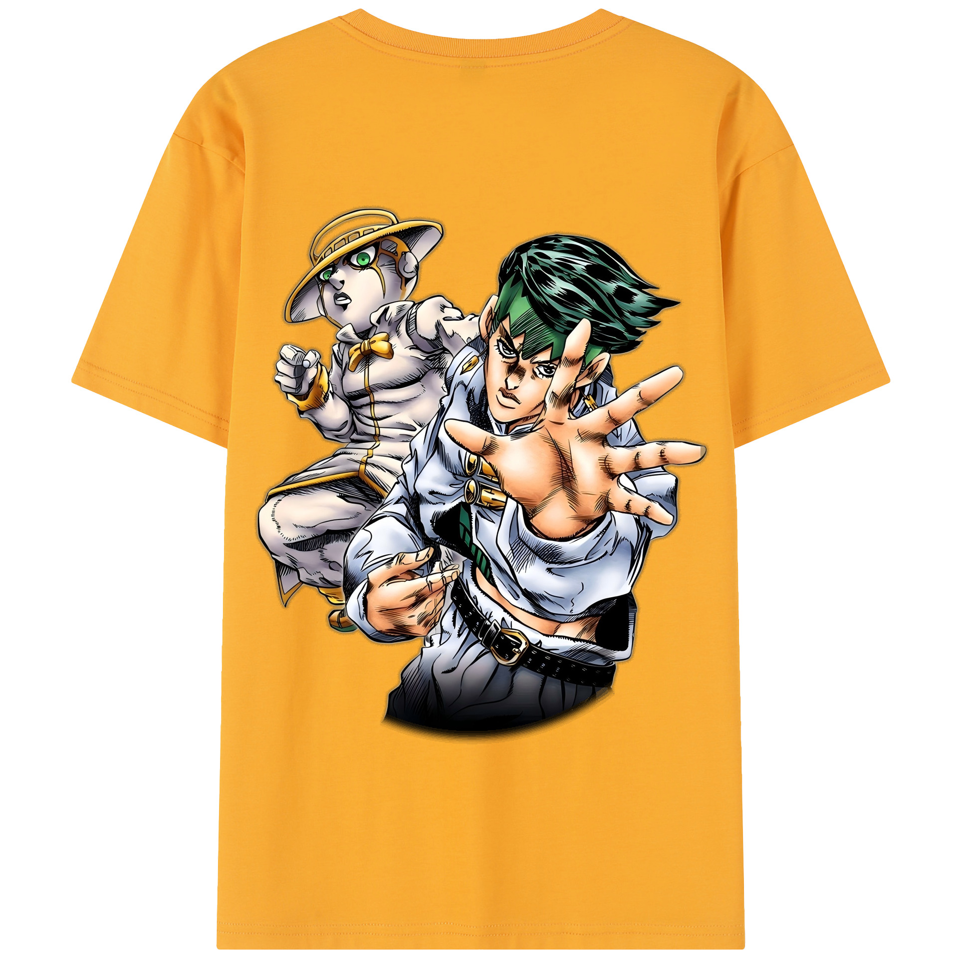 （画像用） ジョジョの奇妙な冒険 岸辺 露伴（きしべ ろはん） JoJo's Bizarre Adventure Rohan Kishibe 綿100％半袖Tシャツ（背面プリント）