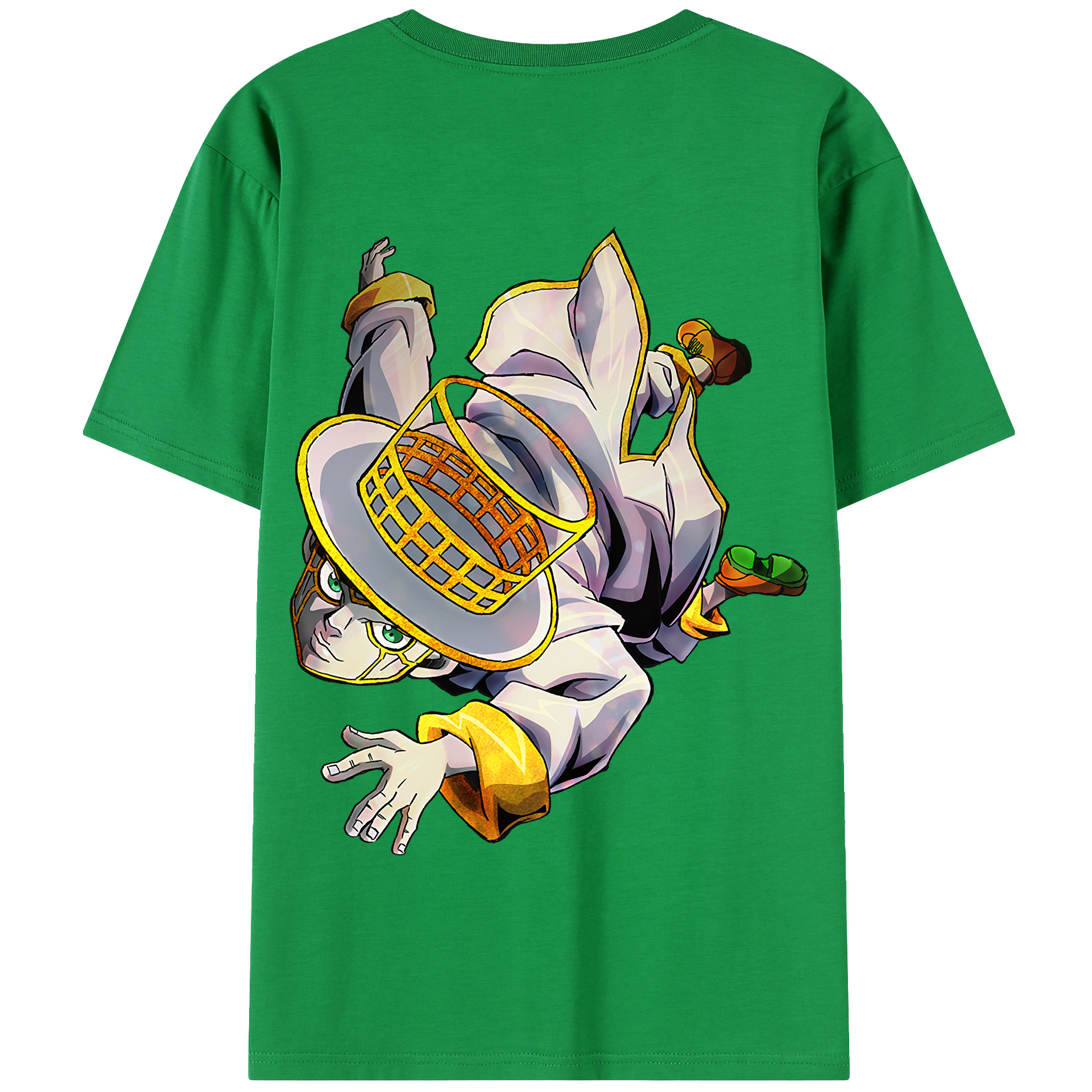 （画像用） ジョジョの奇妙な冒険 岸辺 露伴（きしべ ろはん） JoJo's Bizarre Adventure Rohan Kishibe 綿100％半袖Tシャツ（背面プリント）