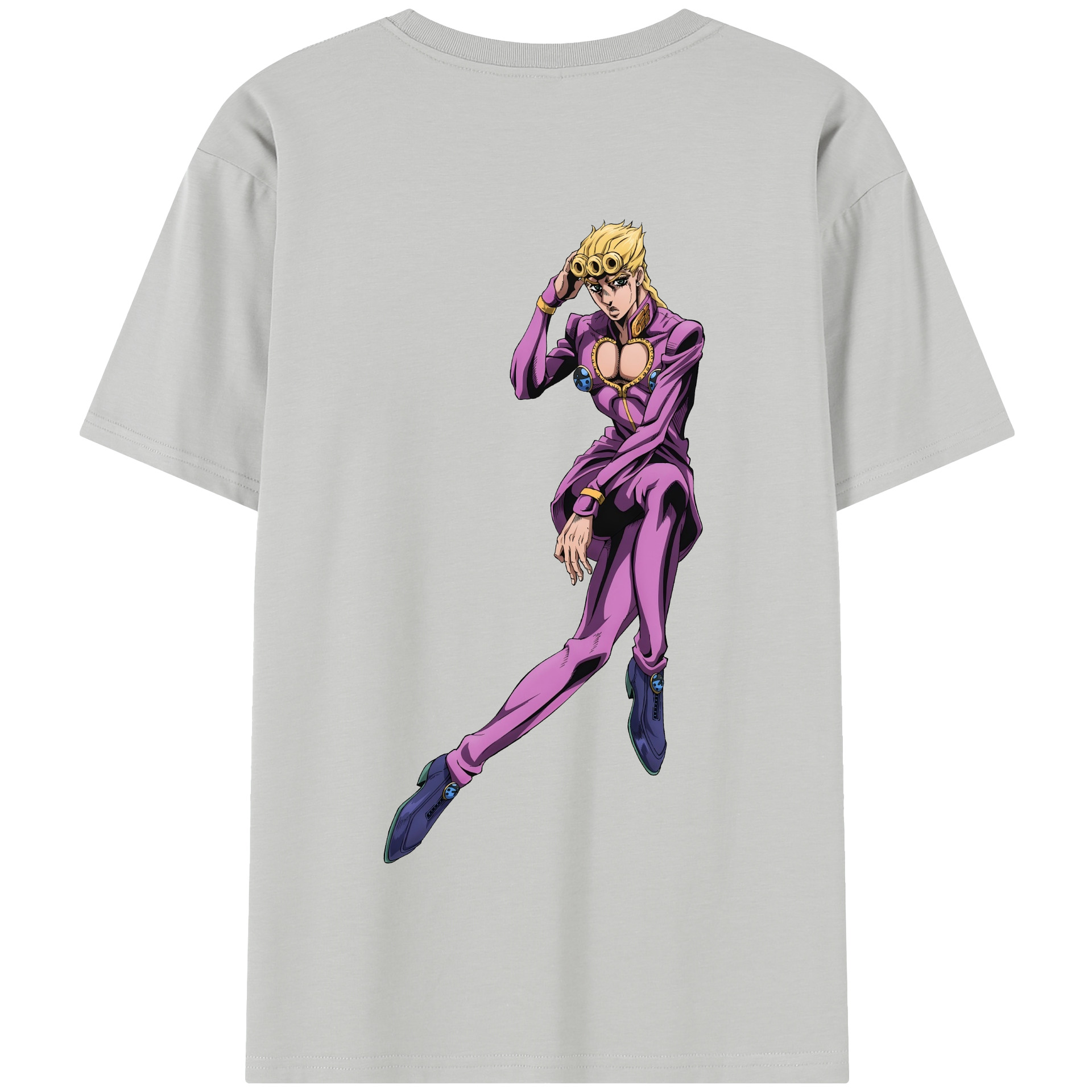 （画像用） ジョジョの奇妙な冒険 ジョルノ?ジョバァーナ JoJo's Bizarre Adventure Giorno Giovanna 綿100％半袖Tシャツ（背面プリント）