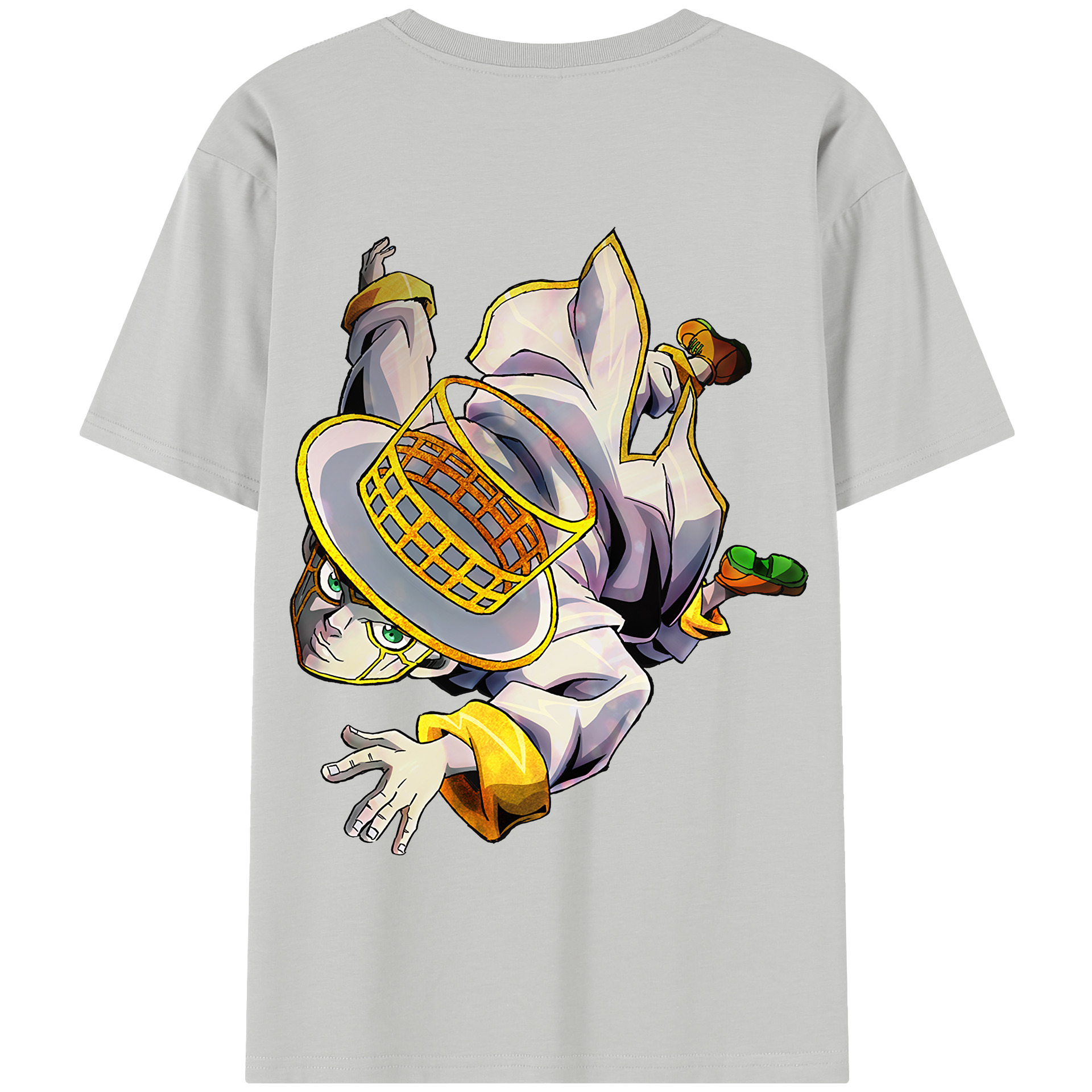 （画像用） ジョジョの奇妙な冒険 岸辺 露伴（きしべ ろはん） JoJo's Bizarre Adventure Rohan Kishibe 綿100％半袖Tシャツ（背面プリント）
