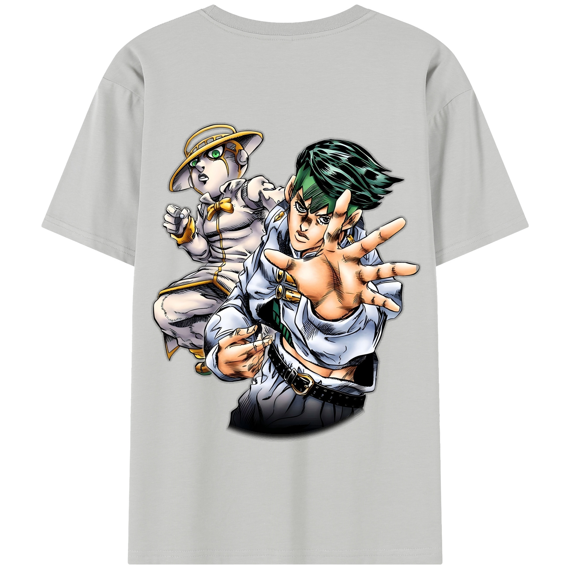 （画像用） ジョジョの奇妙な冒険 岸辺 露伴（きしべ ろはん） JoJo's Bizarre Adventure Rohan Kishibe 綿100％半袖Tシャツ（背面プリント）