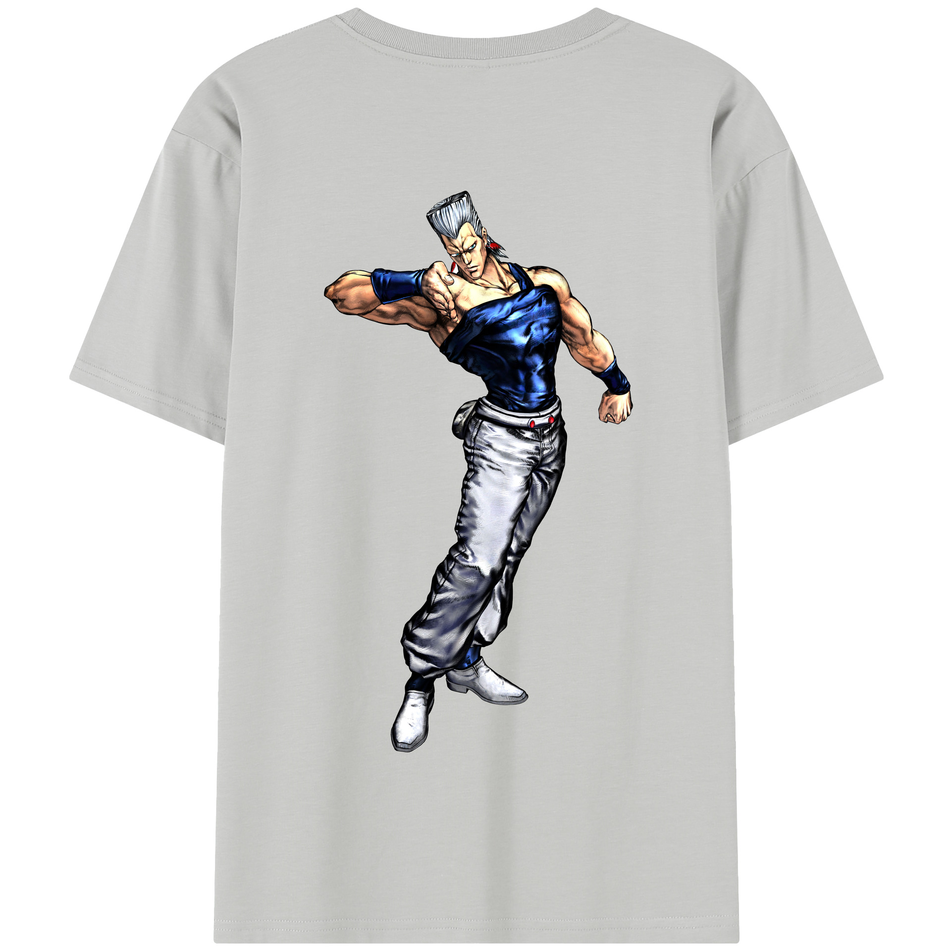 （画像用） ジョジョの奇妙な冒険 ジャン＝ピエール?ポルナレフ JoJo's Bizarre Adventure Jan Pierre Polnareff 綿100％半袖Tシャツ（背面プリント）