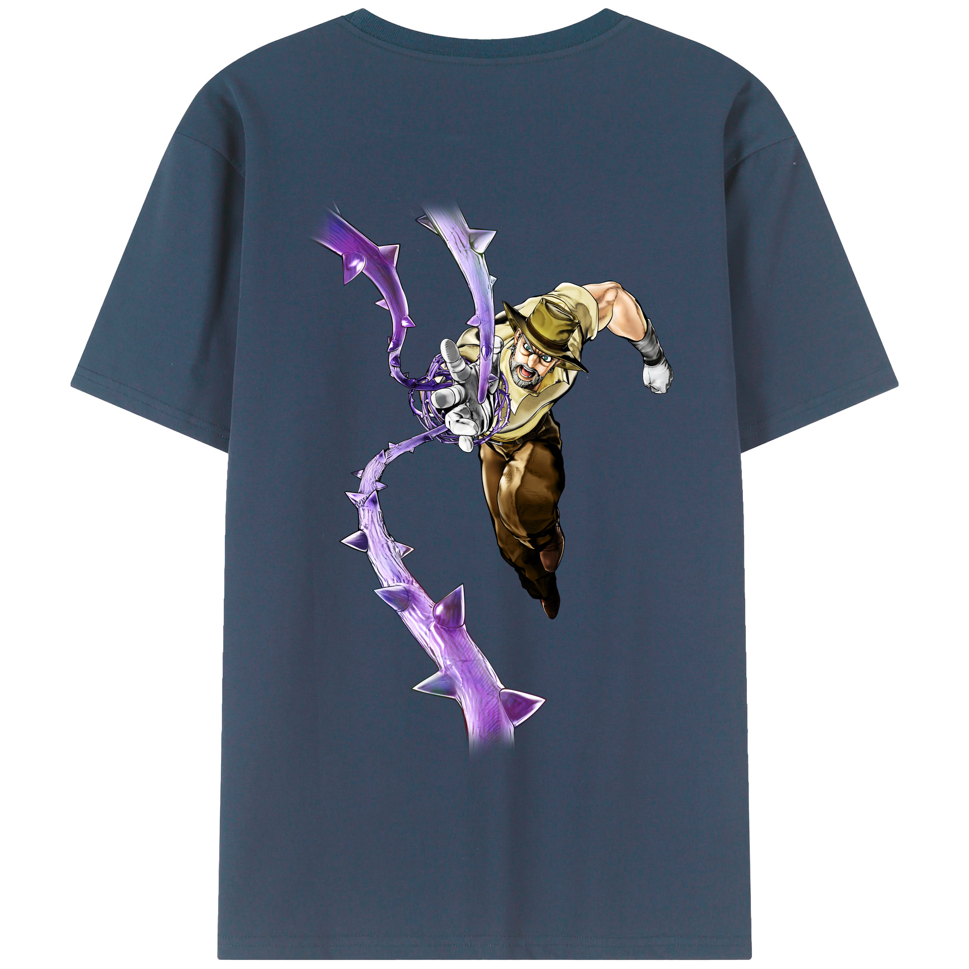 （画像用） ジョジョの奇妙な冒険 ジョセフ?ジョースター JoJo's Bizarre Adventure Joseph Joestar 綿100％半袖Tシャツ（背面プリント）