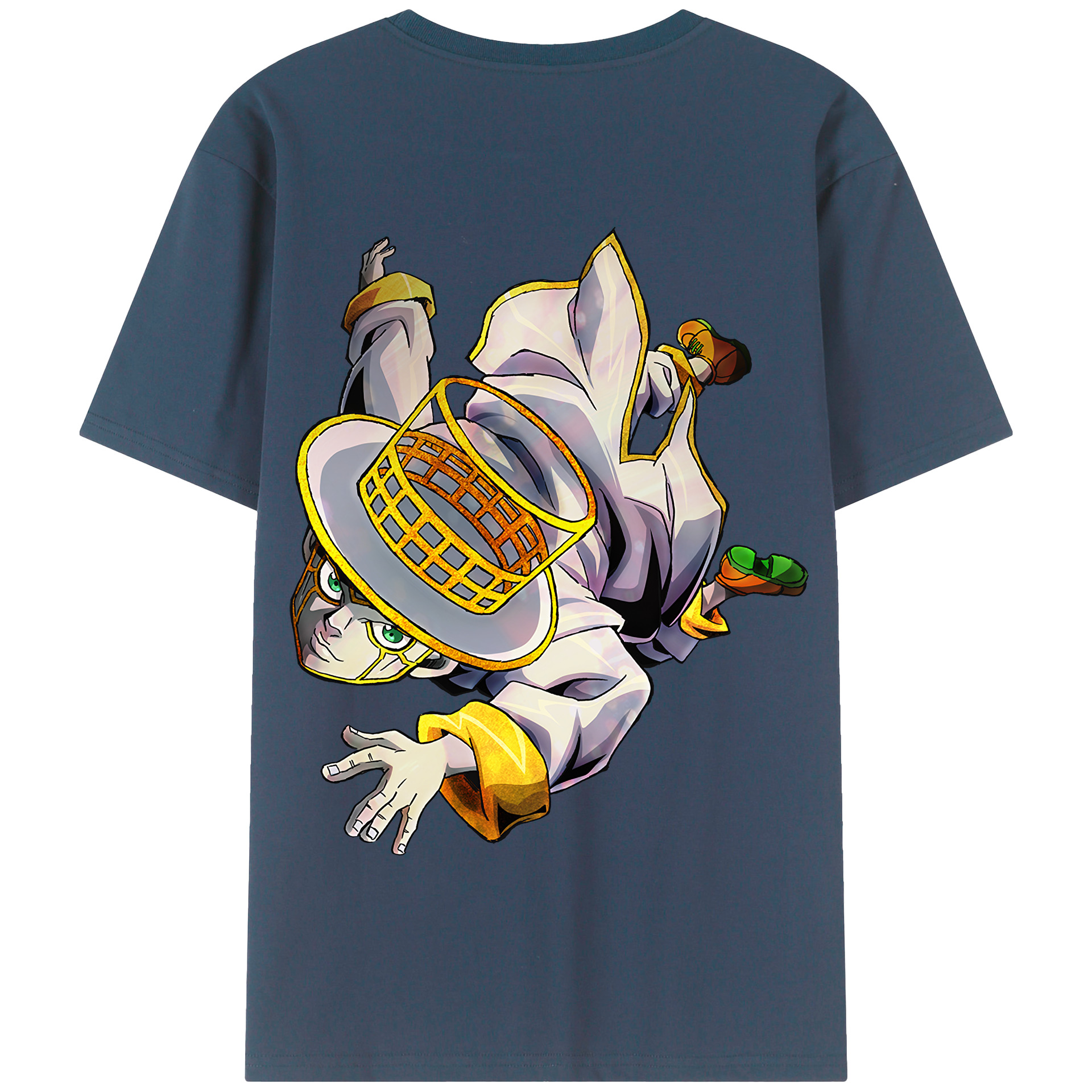 （画像用） ジョジョの奇妙な冒険 岸辺 露伴（きしべ ろはん） JoJo's Bizarre Adventure Rohan Kishibe 綿100％半袖Tシャツ（背面プリント）