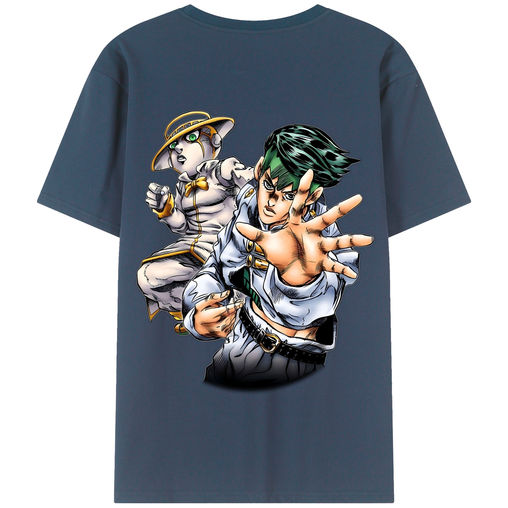 （画像用） ジョジョの奇妙な冒険 岸辺 露伴（きしべ ろはん） JoJo's Bizarre Adventure Rohan Kishibe 綿100％半袖Tシャツ（背面プリント）