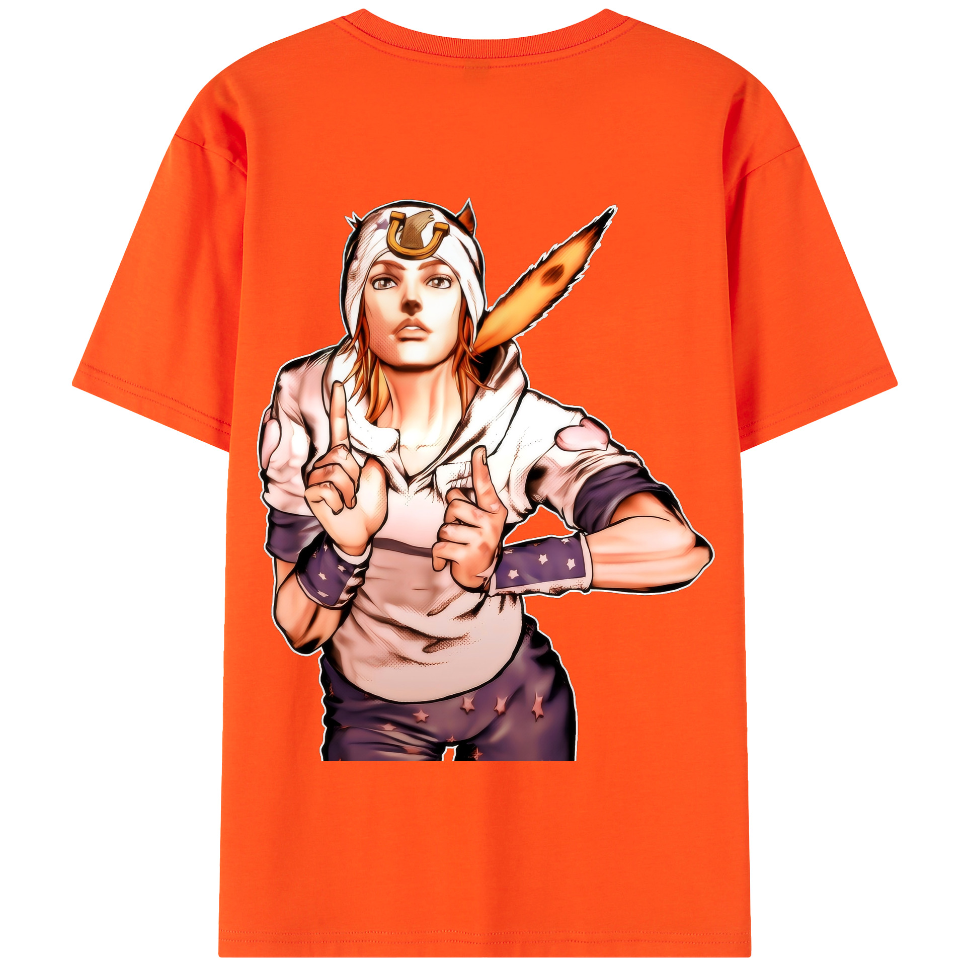 （画像用） ジョジョの奇妙な冒険 ジョナサン?ジョースター JoJo's Bizarre Adventure Jonathan Joestar 綿100％半袖Tシャツ（背面プリント）