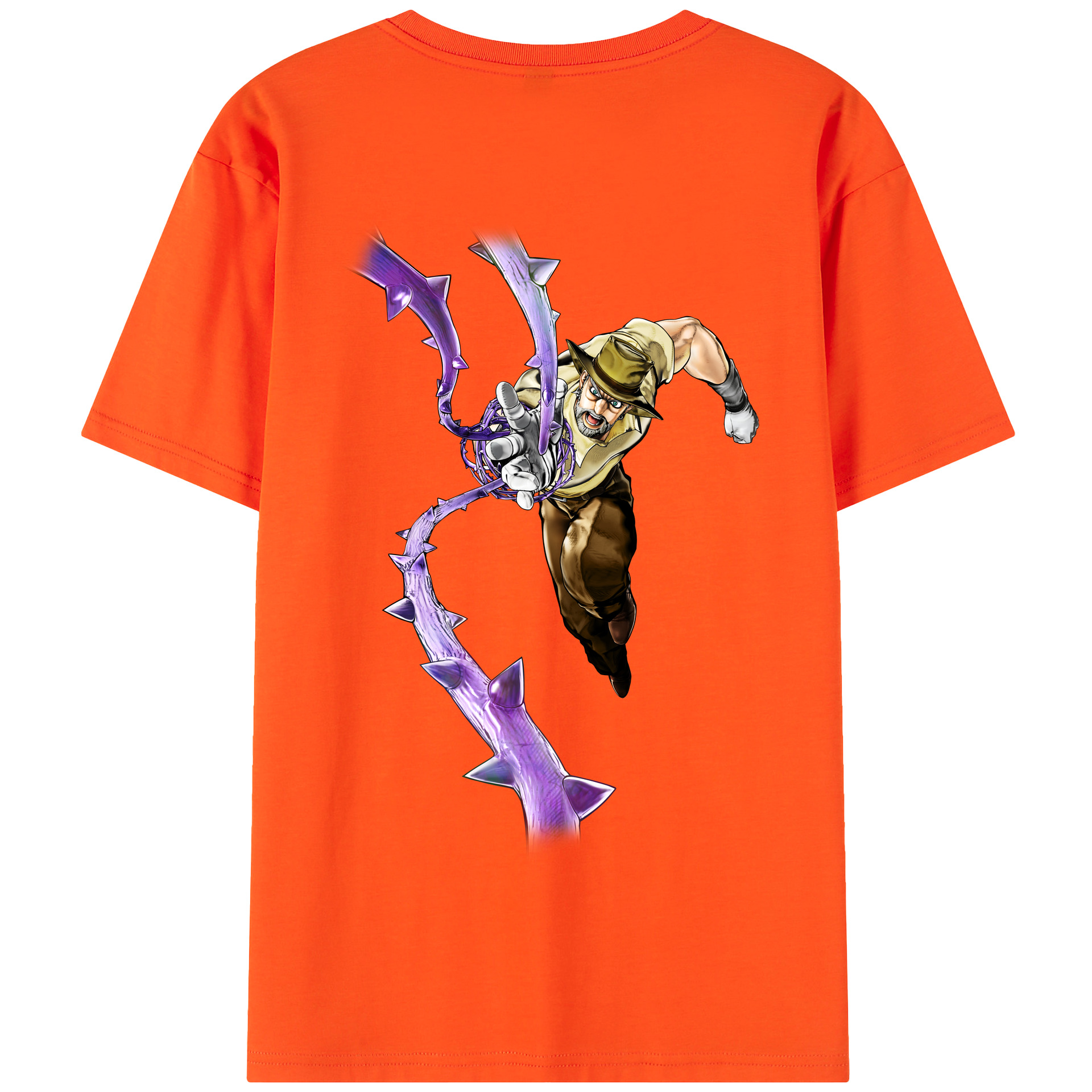 （画像用） ジョジョの奇妙な冒険 ジョセフ?ジョースター JoJo's Bizarre Adventure Joseph Joestar 綿100％半袖Tシャツ（背面プリント）