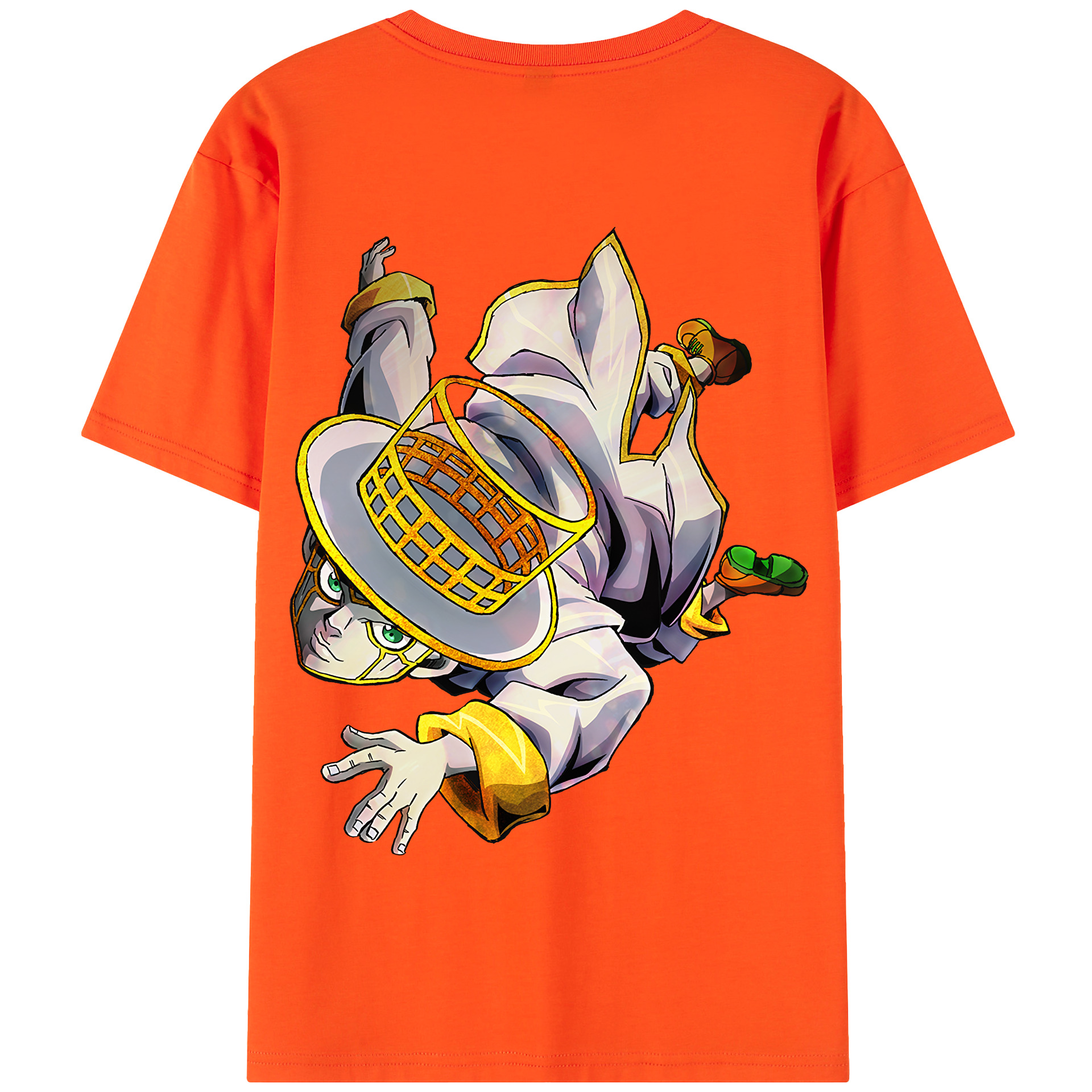 （画像用） ジョジョの奇妙な冒険 岸辺 露伴（きしべ ろはん） JoJo's Bizarre Adventure Rohan Kishibe 綿100％半袖Tシャツ（背面プリント）