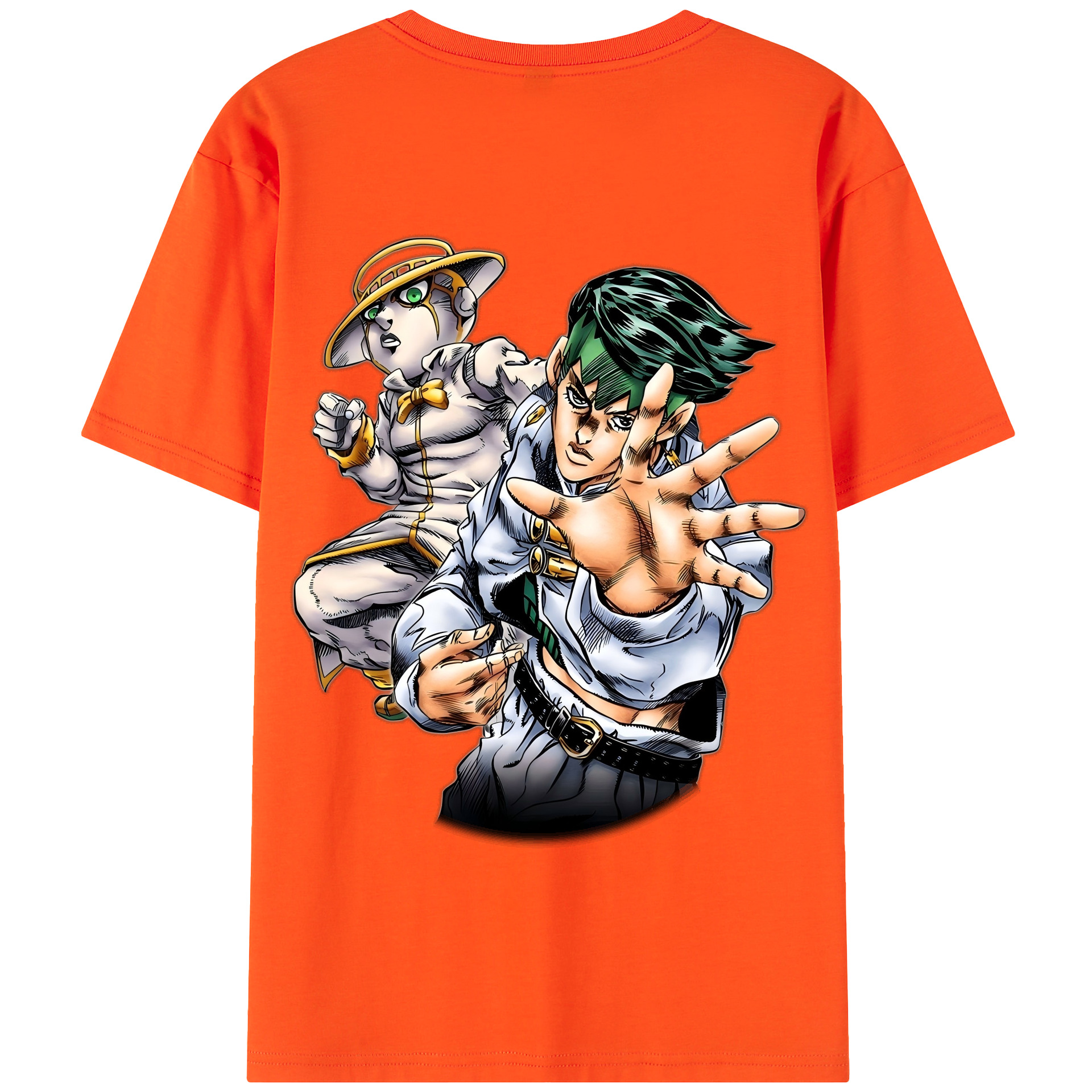 （画像用） ジョジョの奇妙な冒険 岸辺 露伴（きしべ ろはん） JoJo's Bizarre Adventure Rohan Kishibe 綿100％半袖Tシャツ（背面プリント）