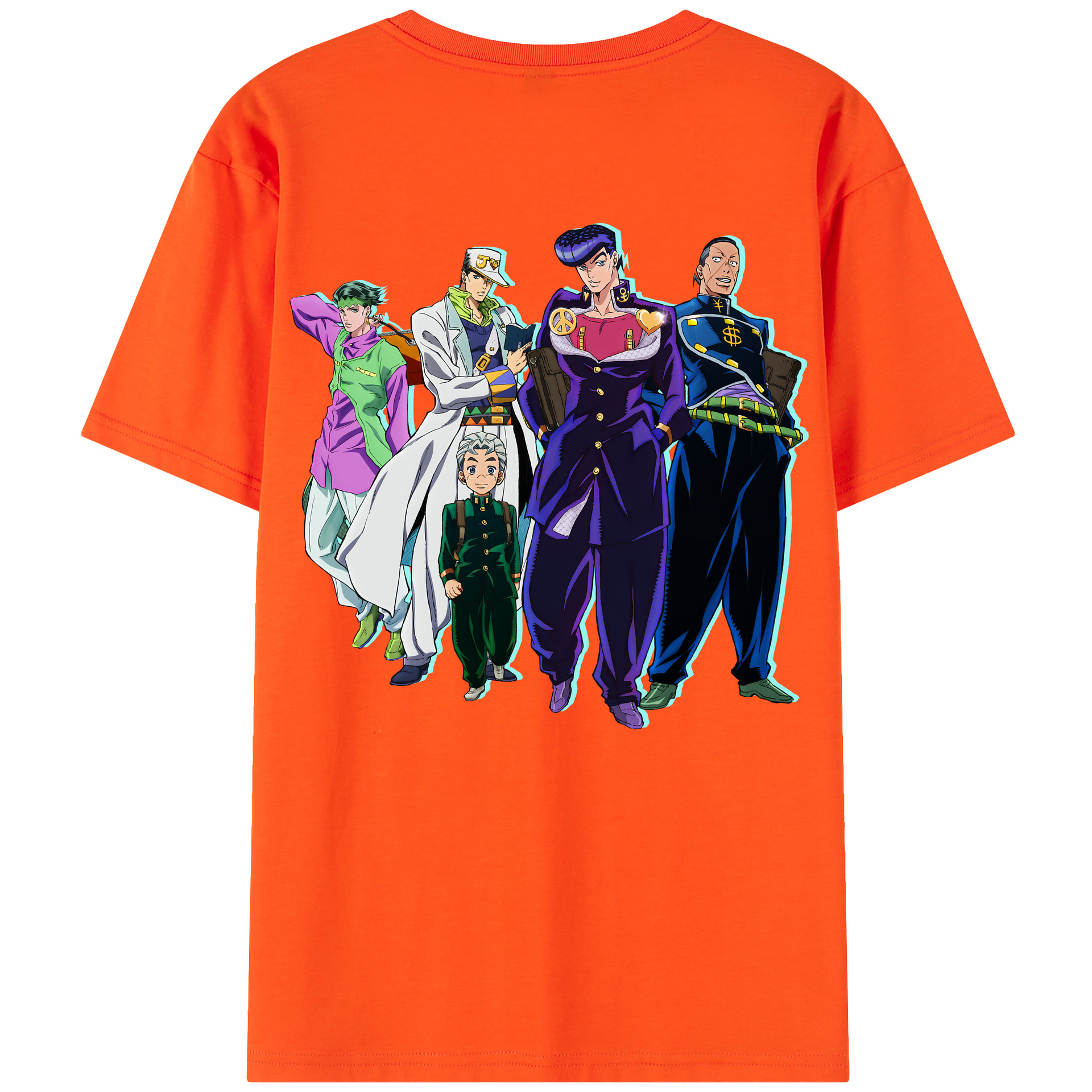 （画像用） ジョジョの奇妙な冒険 JoJo's Bizarre Adventure 綿100％半袖Tシャツ（背面プリント）