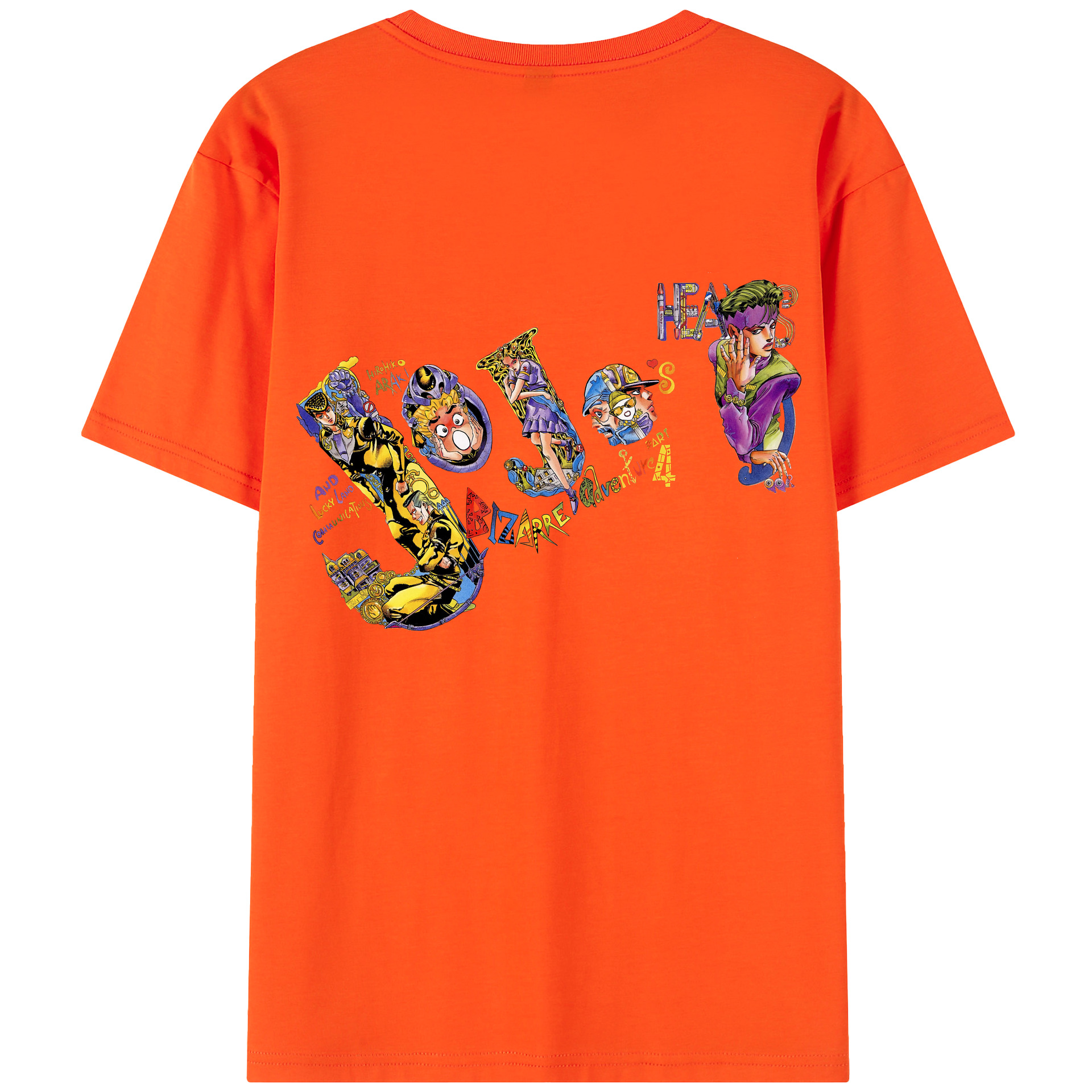 （画像用） ジョジョの奇妙な冒険 JoJo's Bizarre Adventure 綿100％半袖Tシャツ（背面プリント）