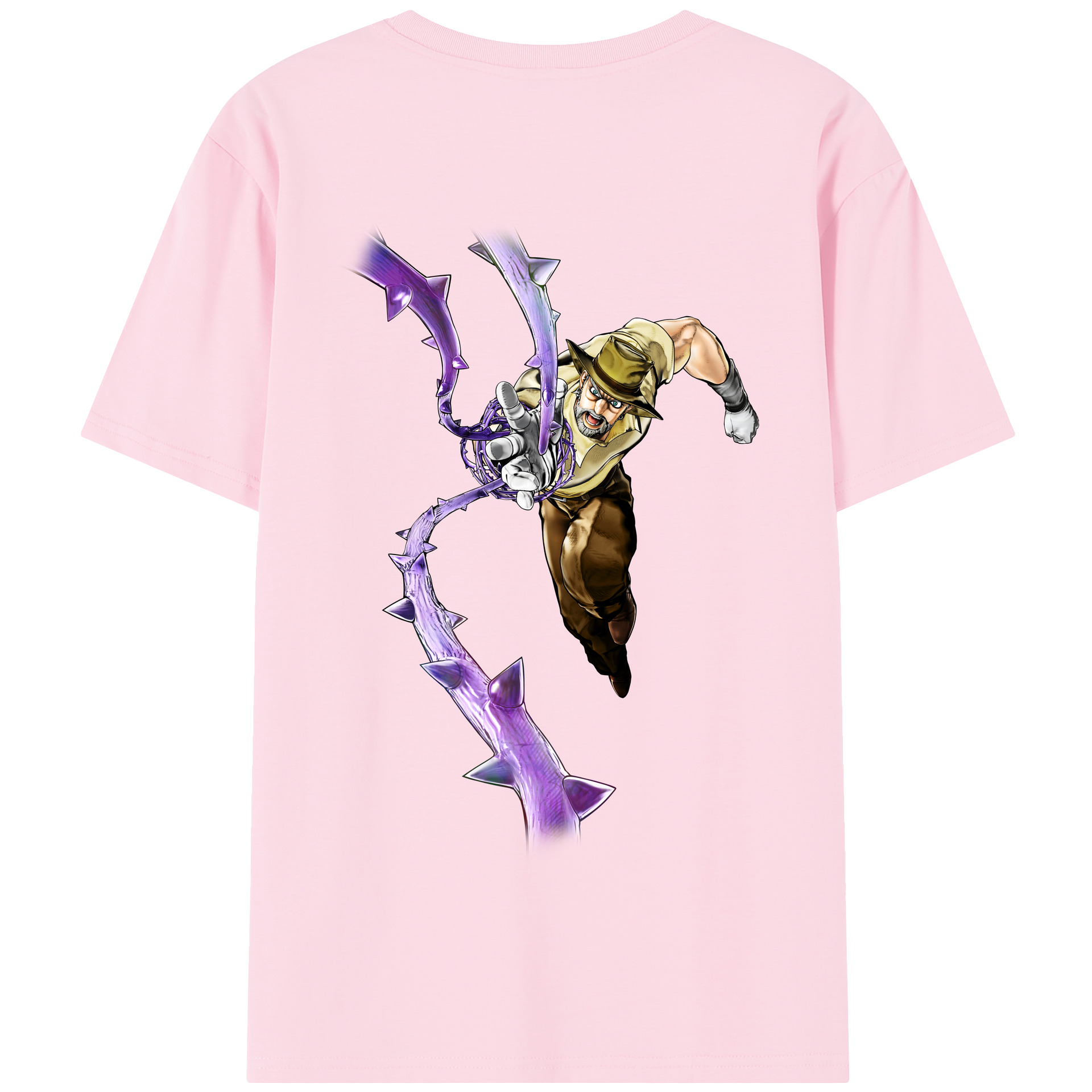 （画像用） ジョジョの奇妙な冒険 ジョセフ?ジョースター JoJo's Bizarre Adventure Joseph Joestar 綿100％半袖Tシャツ（背面プリント）