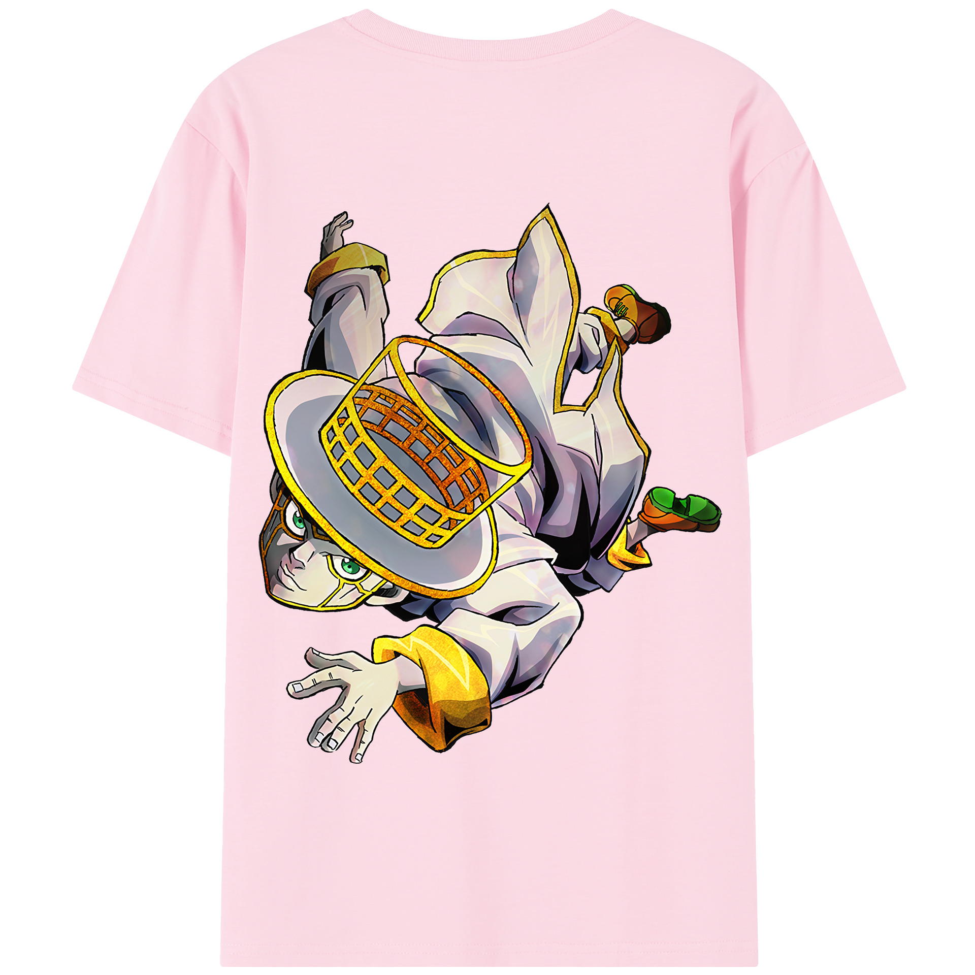 （画像用） ジョジョの奇妙な冒険 岸辺 露伴（きしべ ろはん） JoJo's Bizarre Adventure Rohan Kishibe 綿100％半袖Tシャツ（背面プリント）