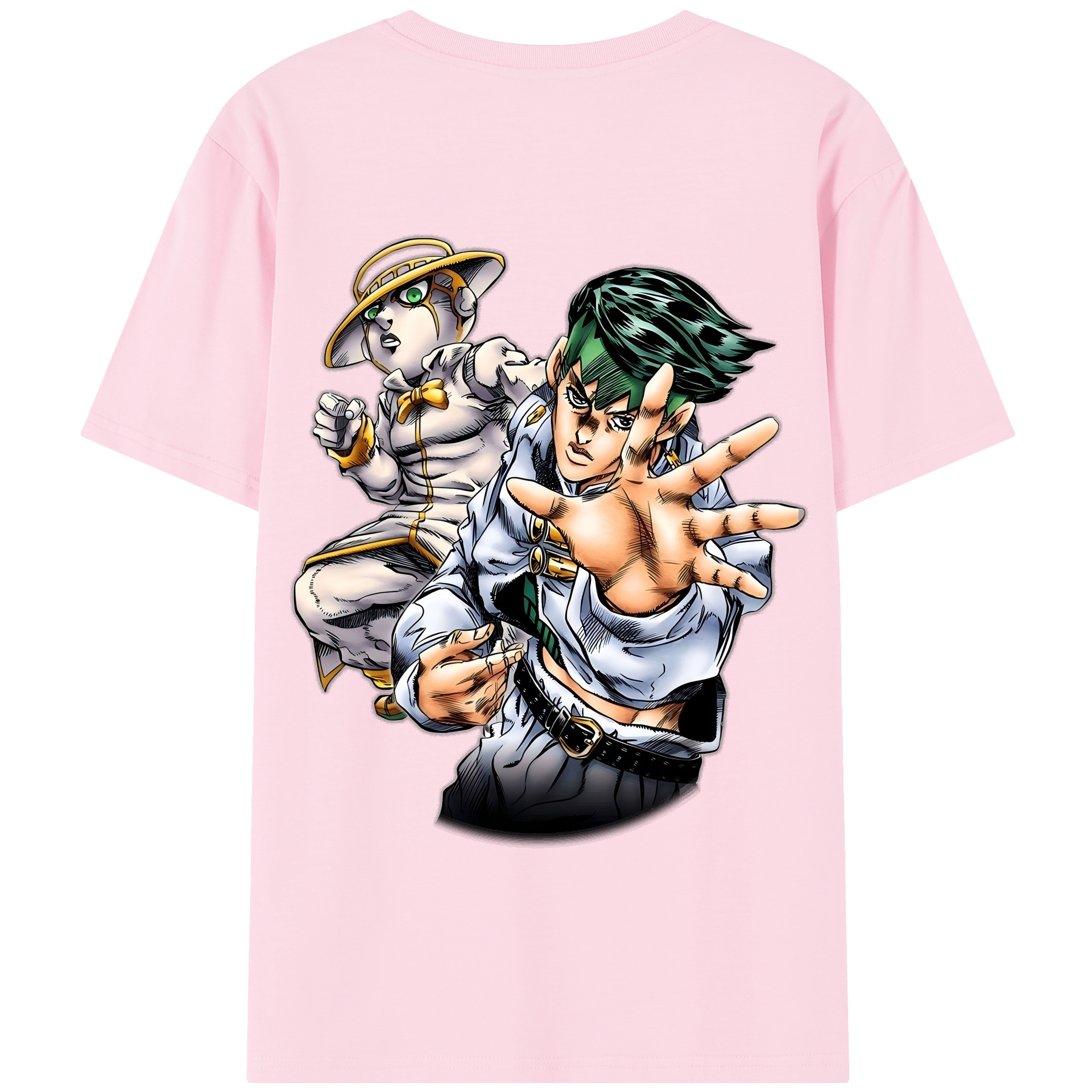 （画像用） ジョジョの奇妙な冒険 岸辺 露伴（きしべ ろはん） JoJo's Bizarre Adventure Rohan Kishibe 綿100％半袖Tシャツ（背面プリント）