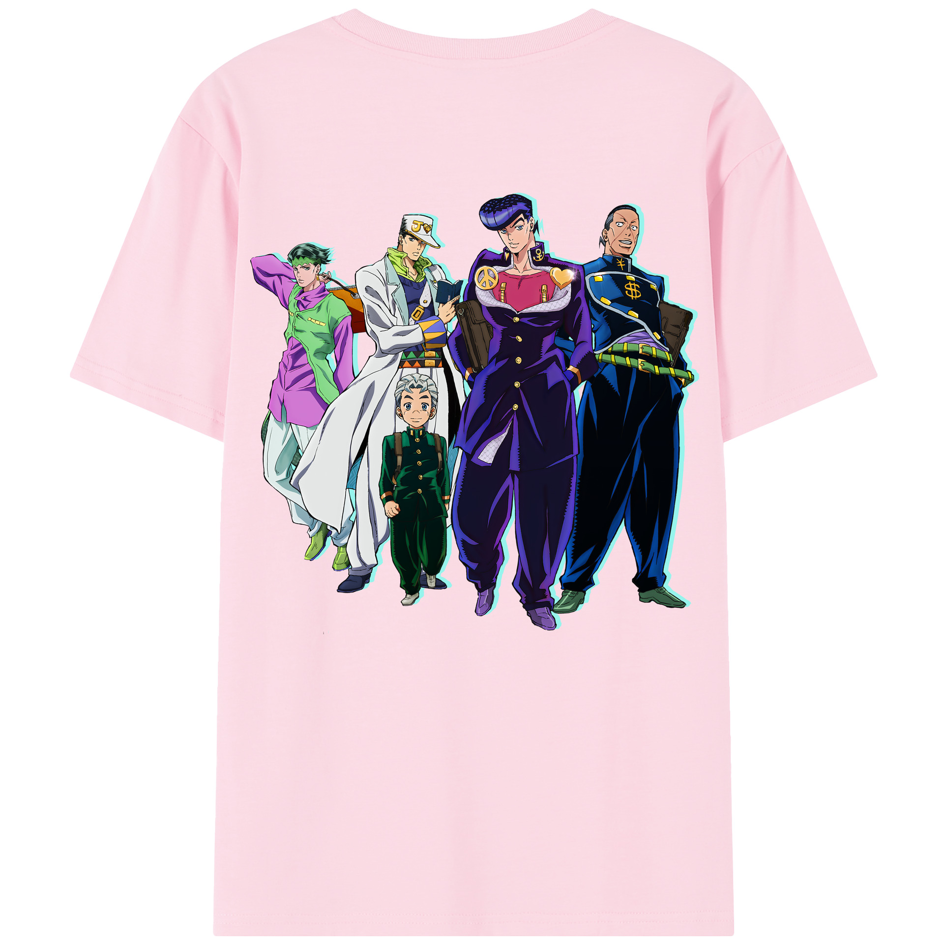 （画像用） ジョジョの奇妙な冒険 JoJo's Bizarre Adventure 綿100％半袖Tシャツ（背面プリント）