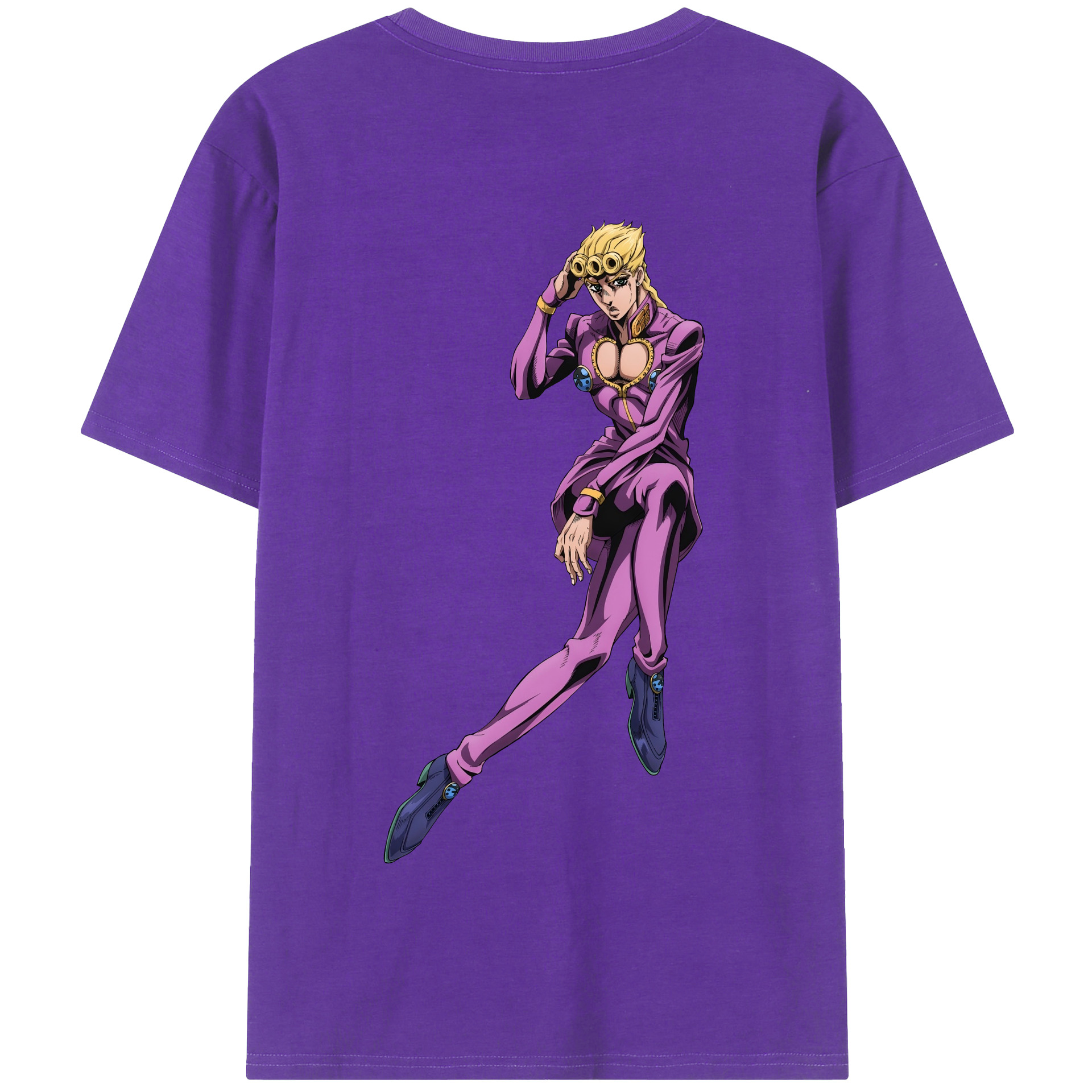 （画像用） ジョジョの奇妙な冒険 ジョルノ?ジョバァーナ JoJo's Bizarre Adventure Giorno Giovanna 綿100％半袖Tシャツ（背面プリント）
