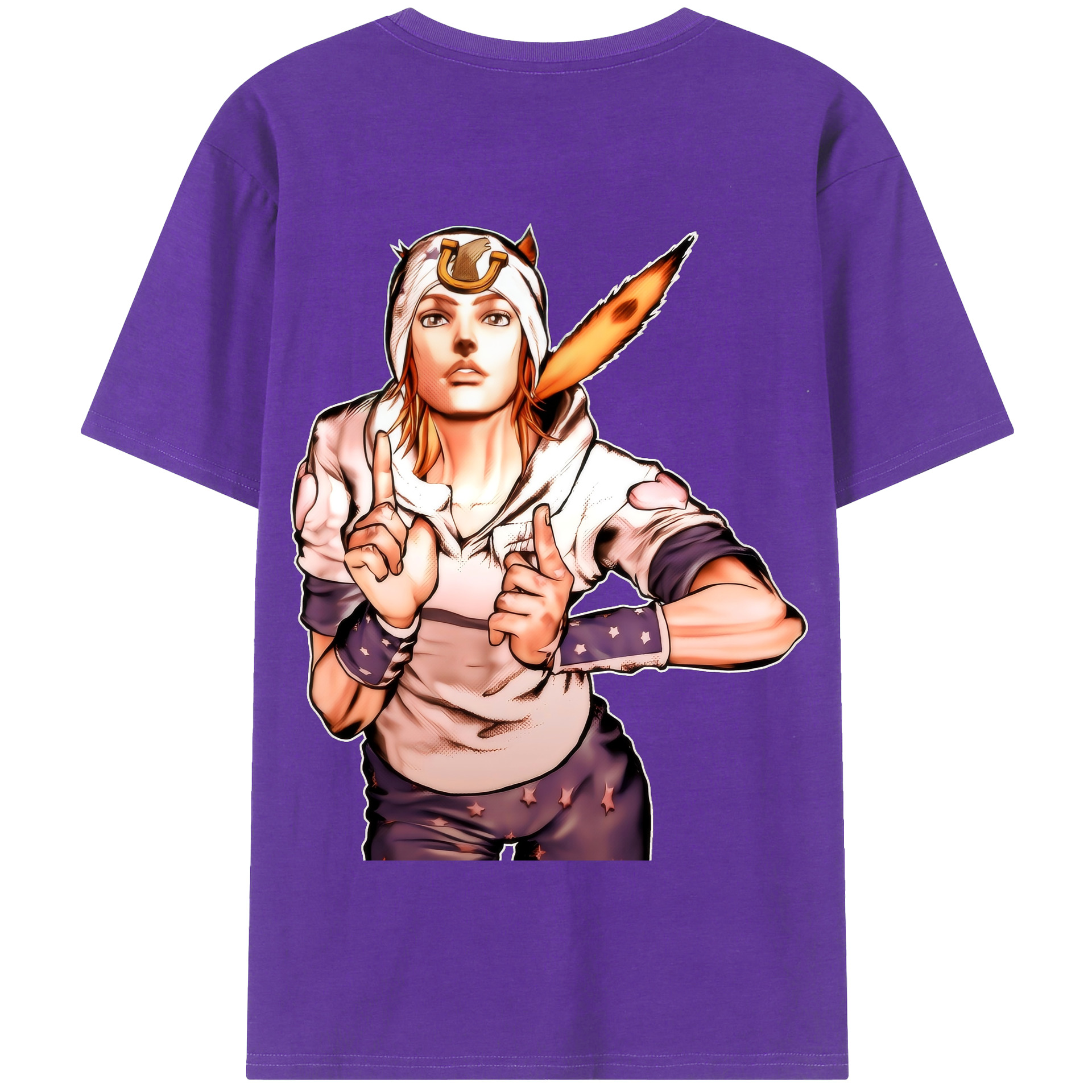 （画像用） ジョジョの奇妙な冒険 ジョナサン?ジョースター JoJo's Bizarre Adventure Jonathan Joestar 綿100％半袖Tシャツ（背面プリント）