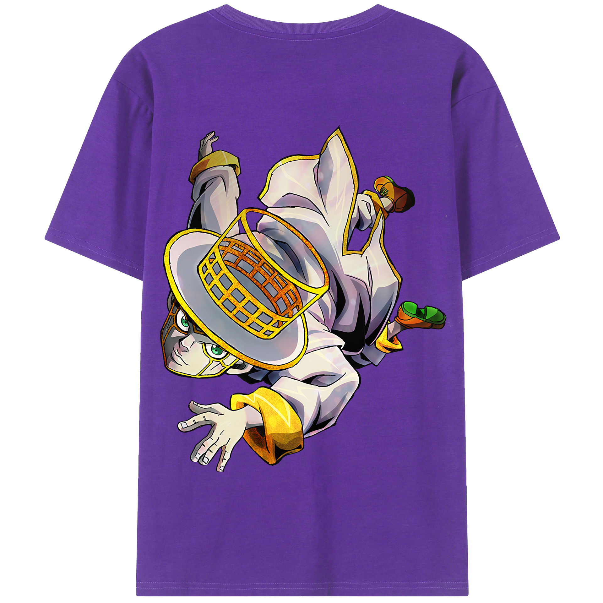 （画像用） ジョジョの奇妙な冒険 岸辺 露伴（きしべ ろはん） JoJo's Bizarre Adventure Rohan Kishibe 綿100％半袖Tシャツ（背面プリント）