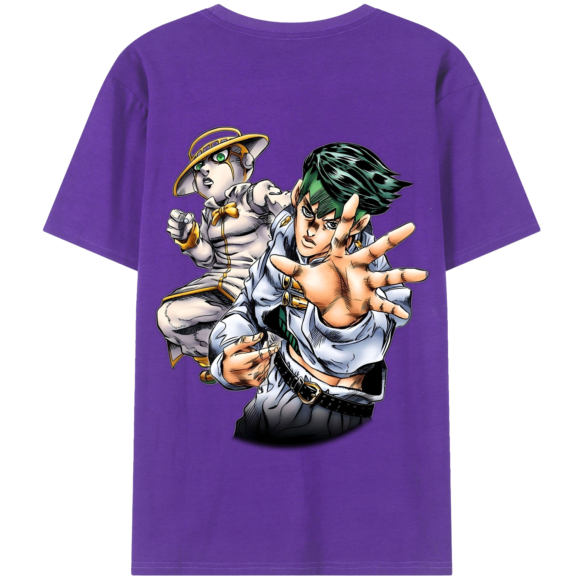 （画像用） ジョジョの奇妙な冒険 岸辺 露伴（きしべ ろはん） JoJo's Bizarre Adventure Rohan Kishibe 綿100％半袖Tシャツ（背面プリント）
