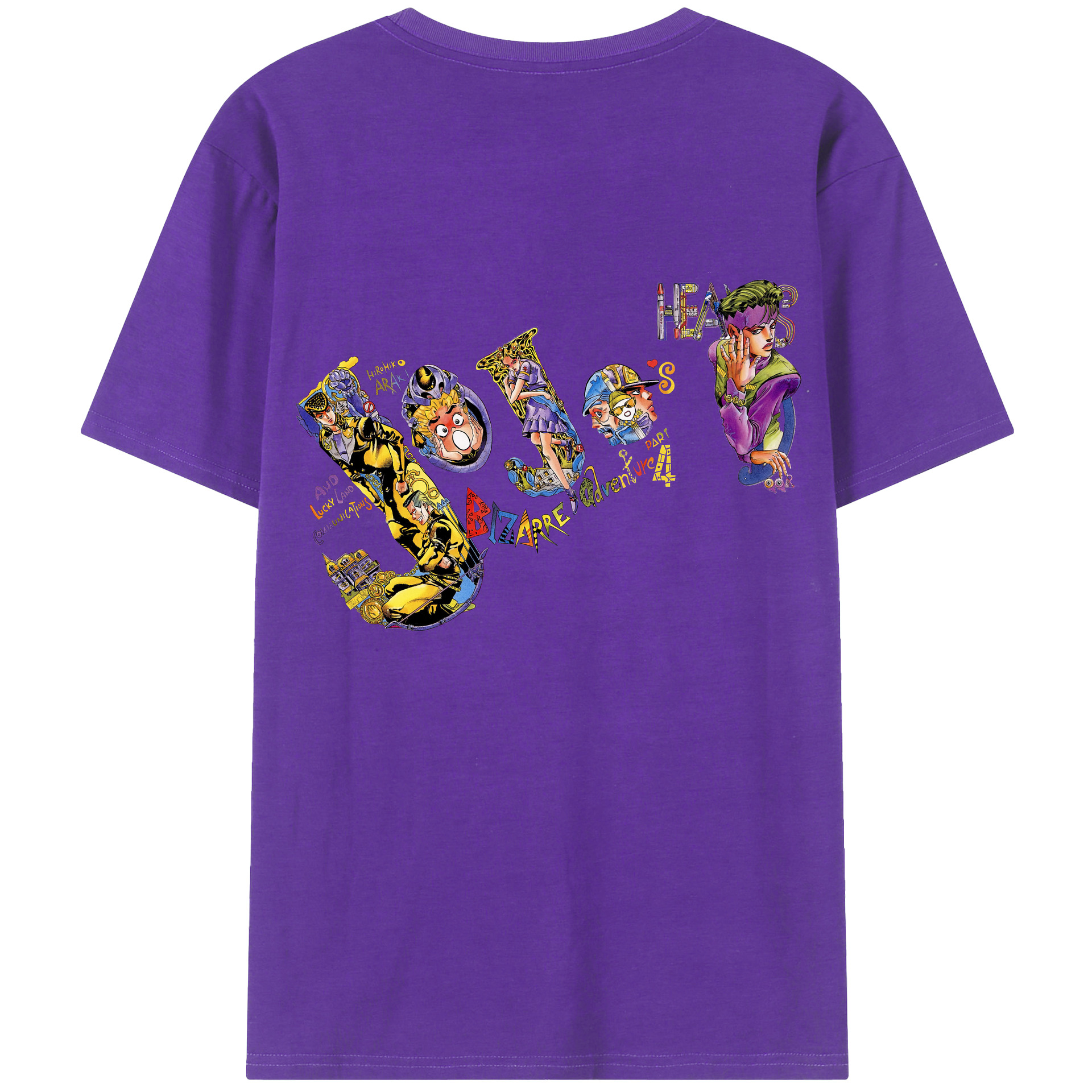 （画像用） ジョジョの奇妙な冒険 JoJo's Bizarre Adventure 綿100％半袖Tシャツ（背面プリント）