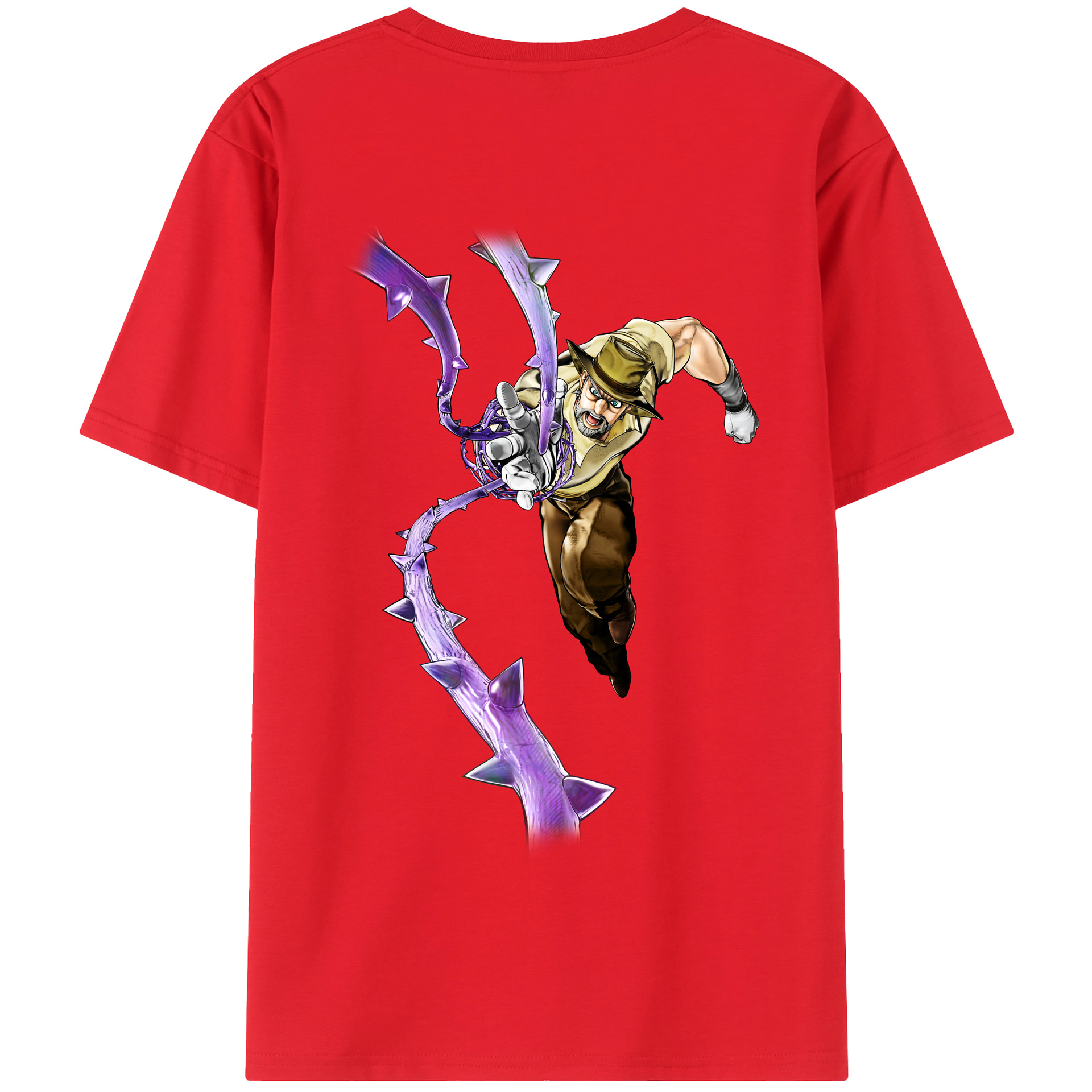 （画像用） ジョジョの奇妙な冒険 ジョセフ?ジョースター JoJo's Bizarre Adventure Joseph Joestar 綿100％半袖Tシャツ（背面プリント）