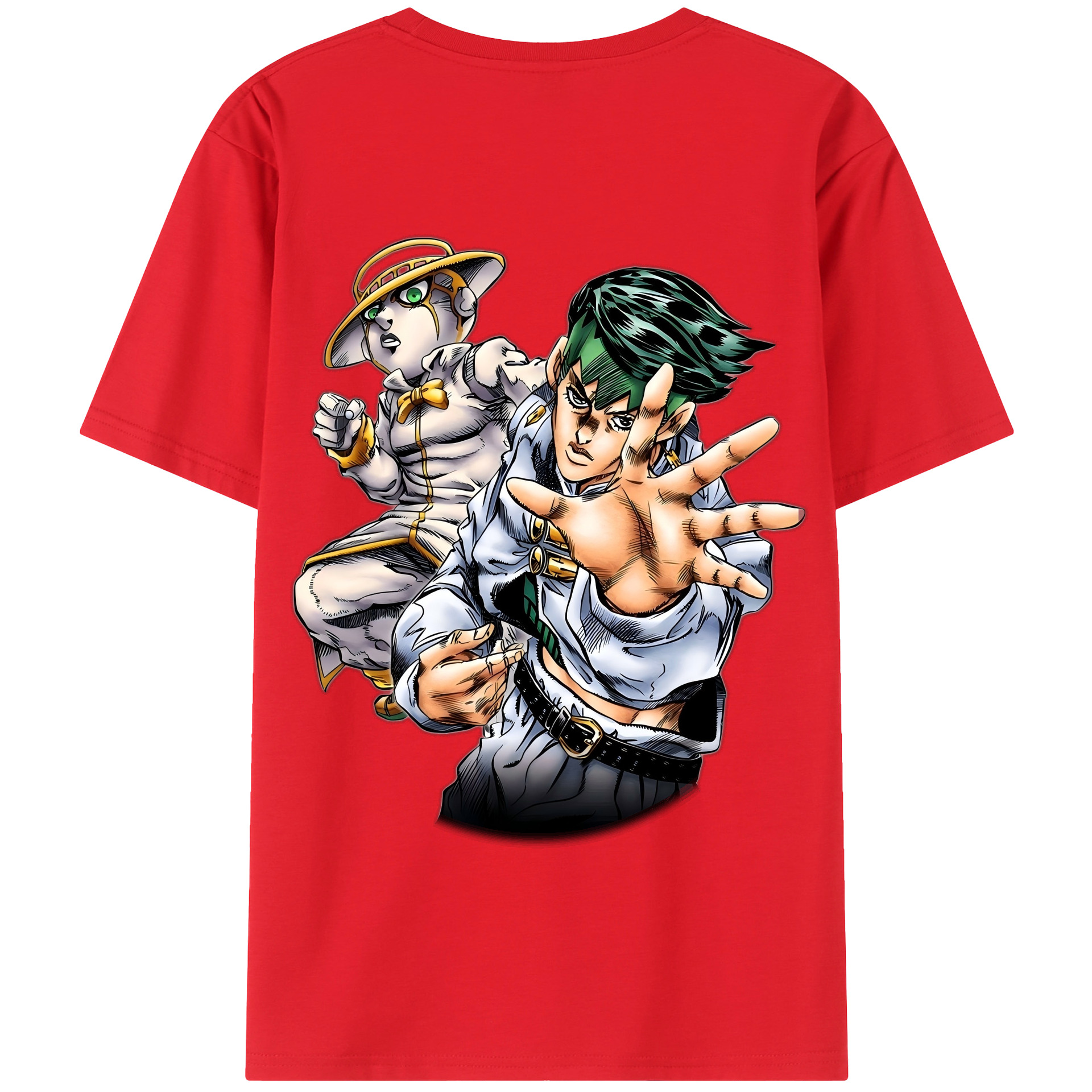 （画像用） ジョジョの奇妙な冒険 岸辺 露伴（きしべ ろはん） JoJo's Bizarre Adventure Rohan Kishibe 綿100％半袖Tシャツ（背面プリント）