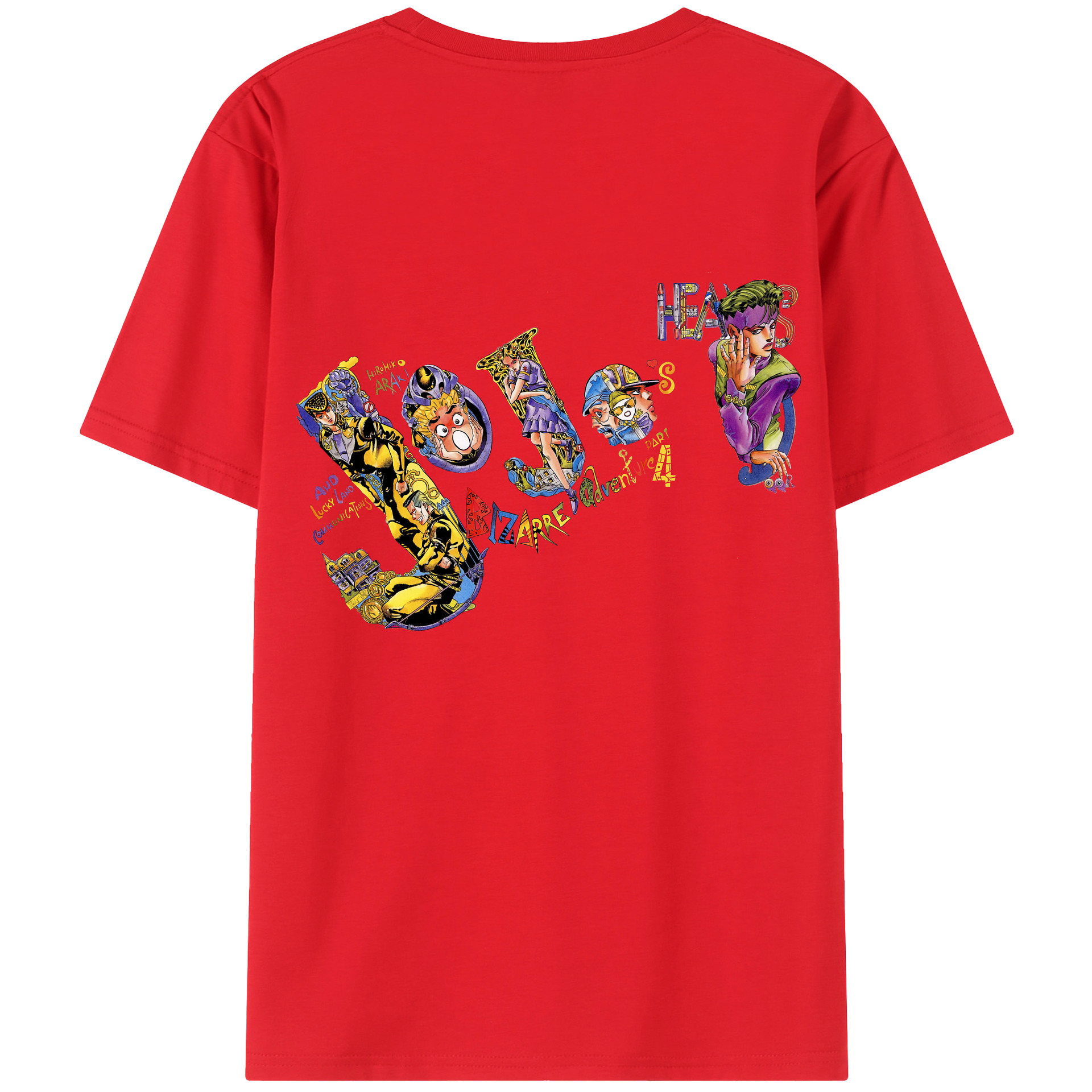 （画像用） ジョジョの奇妙な冒険 JoJo's Bizarre Adventure 綿100％半袖Tシャツ（背面プリント）