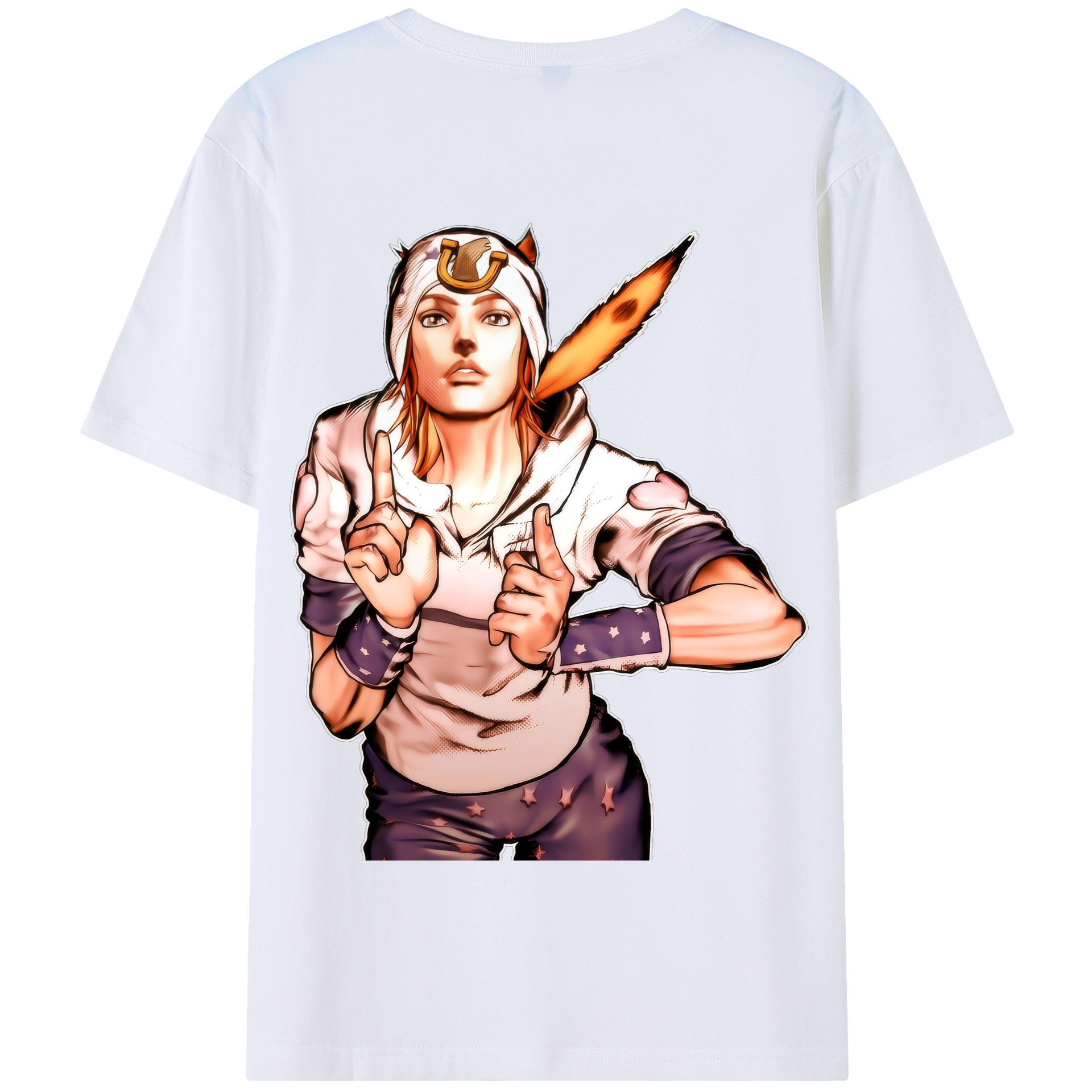 （画像用） ジョジョの奇妙な冒険 ジョナサン?ジョースター JoJo's Bizarre Adventure Jonathan Joestar 綿100％半袖Tシャツ（背面プリント）