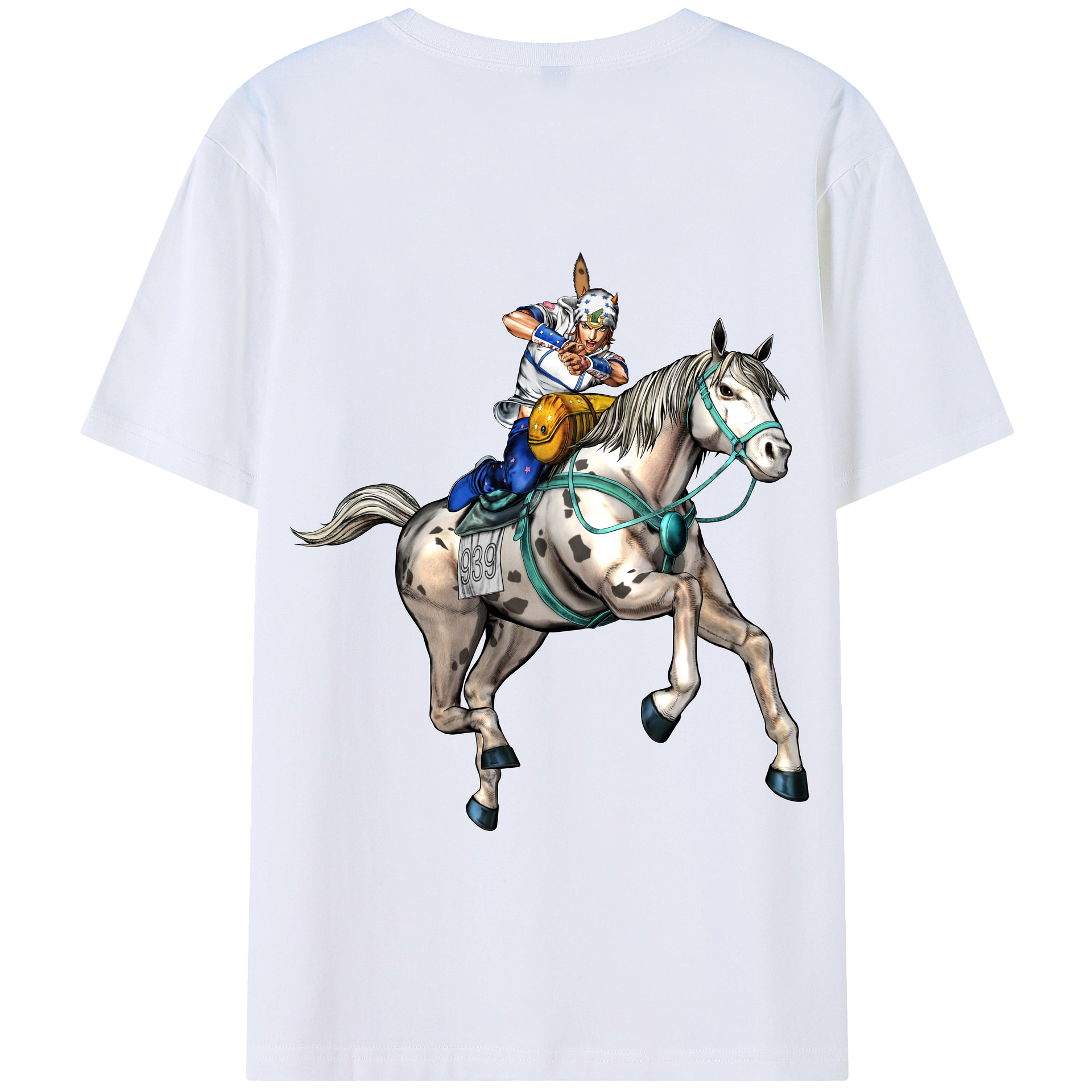 （画像用） ジョジョの奇妙な冒険 ジョナサン?ジョースター JoJo's Bizarre Adventure Jonathan Joestar 綿100％半袖Tシャツ（背面プリント）