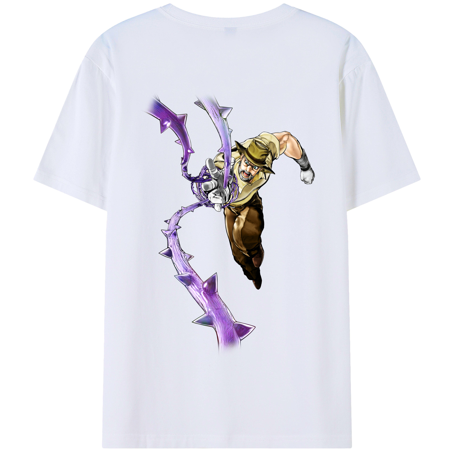 （画像用） ジョジョの奇妙な冒険 ジョセフ?ジョースター JoJo's Bizarre Adventure Joseph Joestar 綿100％半袖Tシャツ（背面プリント）