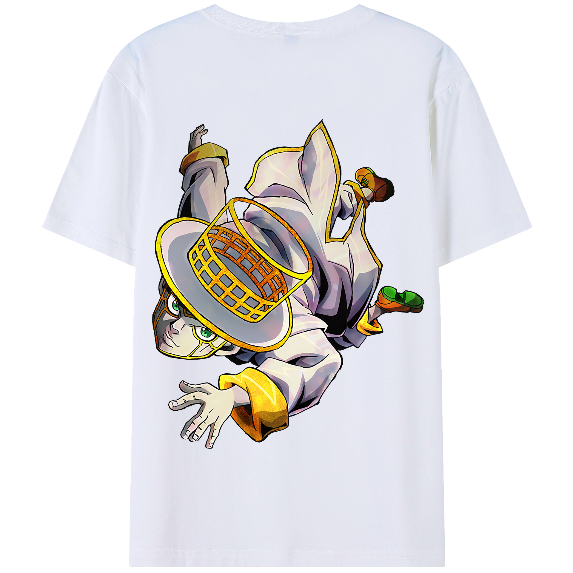 （画像用） ジョジョの奇妙な冒険 岸辺 露伴（きしべ ろはん） JoJo's Bizarre Adventure Rohan Kishibe 綿100％半袖Tシャツ（背面プリント）