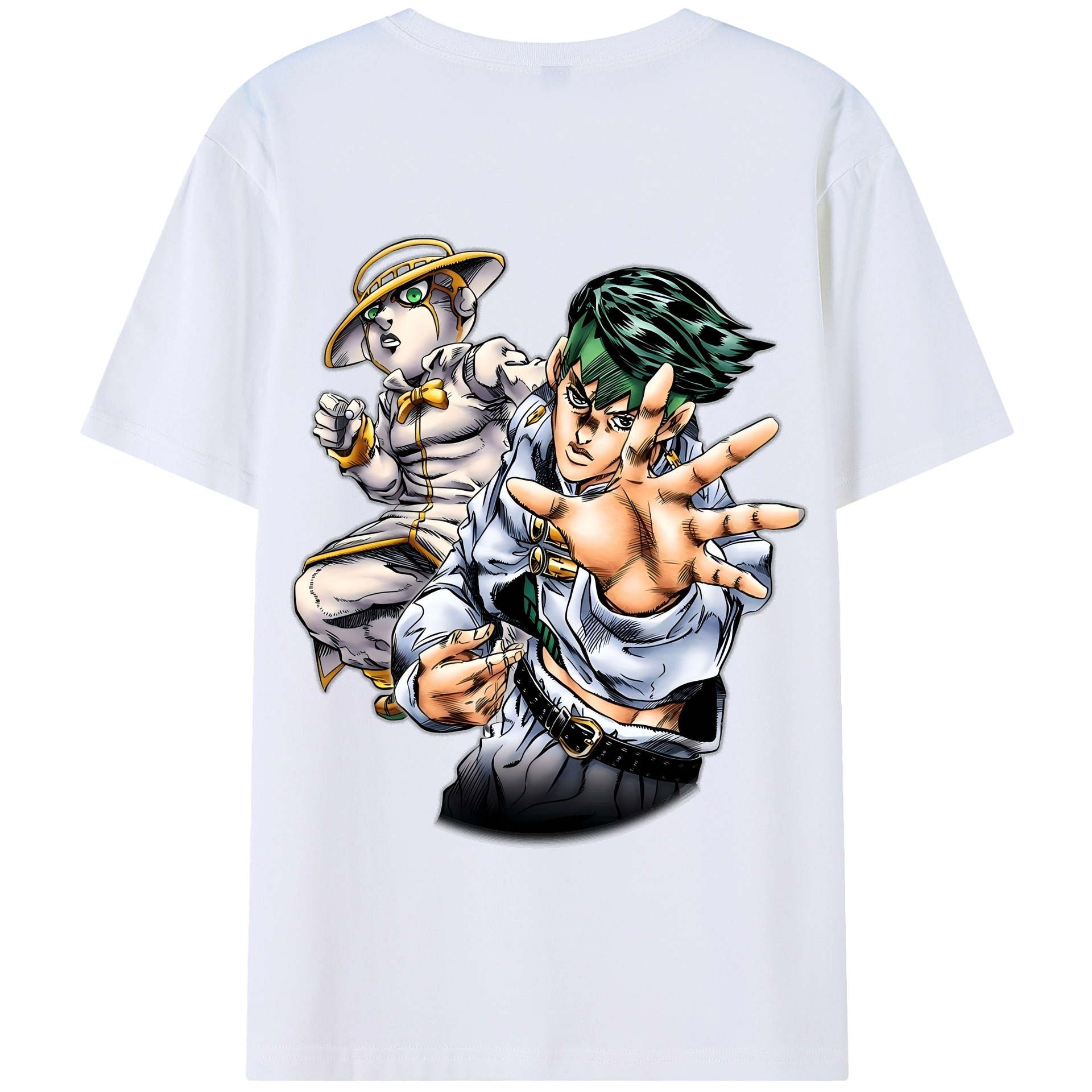 （画像用） ジョジョの奇妙な冒険 岸辺 露伴（きしべ ろはん） JoJo's Bizarre Adventure Rohan Kishibe 綿100％半袖Tシャツ（背面プリント）