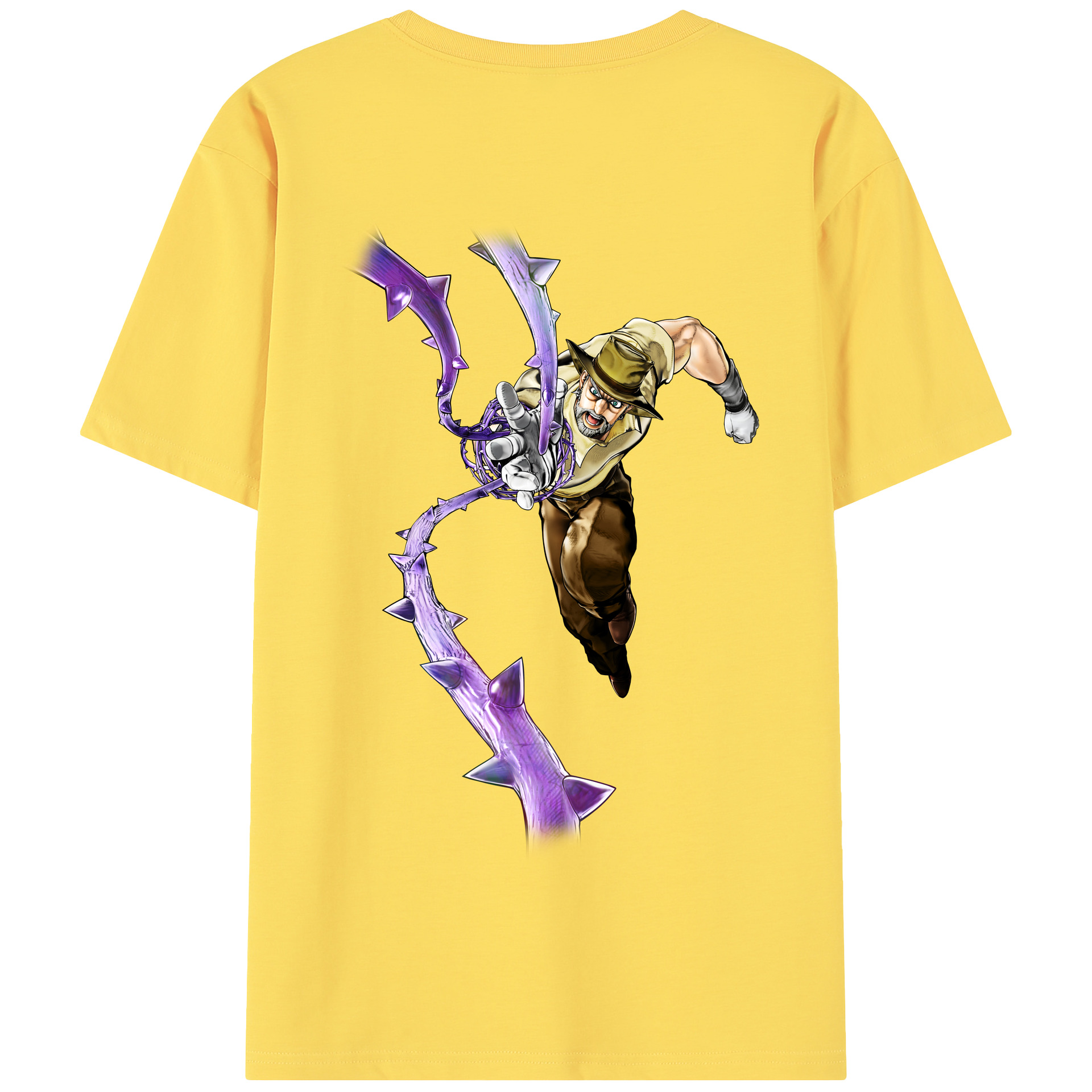 （画像用） ジョジョの奇妙な冒険 ジョセフ?ジョースター JoJo's Bizarre Adventure Joseph Joestar 綿100％半袖Tシャツ（背面プリント）