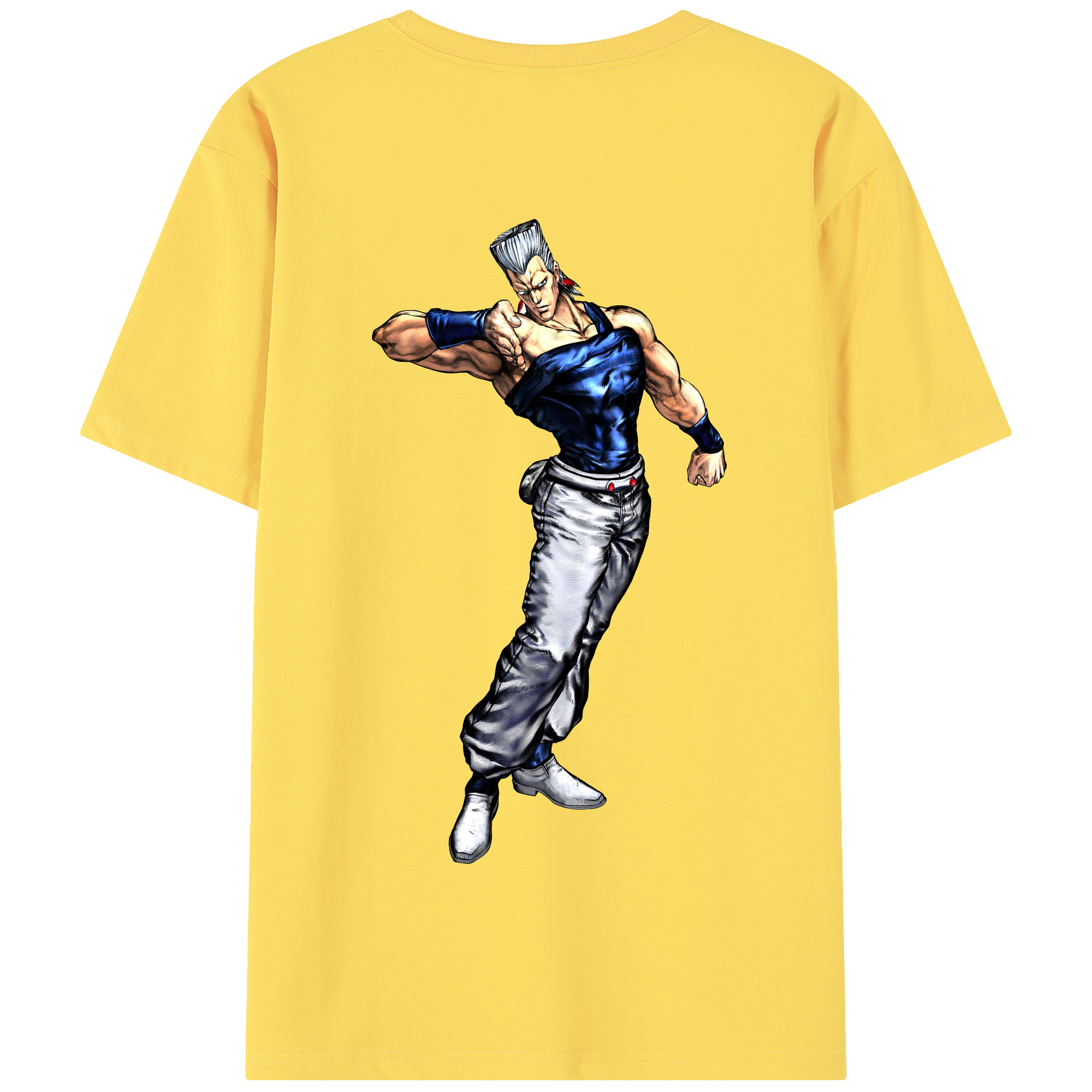 （画像用） ジョジョの奇妙な冒険 ジャン＝ピエール?ポルナレフ JoJo's Bizarre Adventure Jan Pierre Polnareff 綿100％半袖Tシャツ（背面プリント）