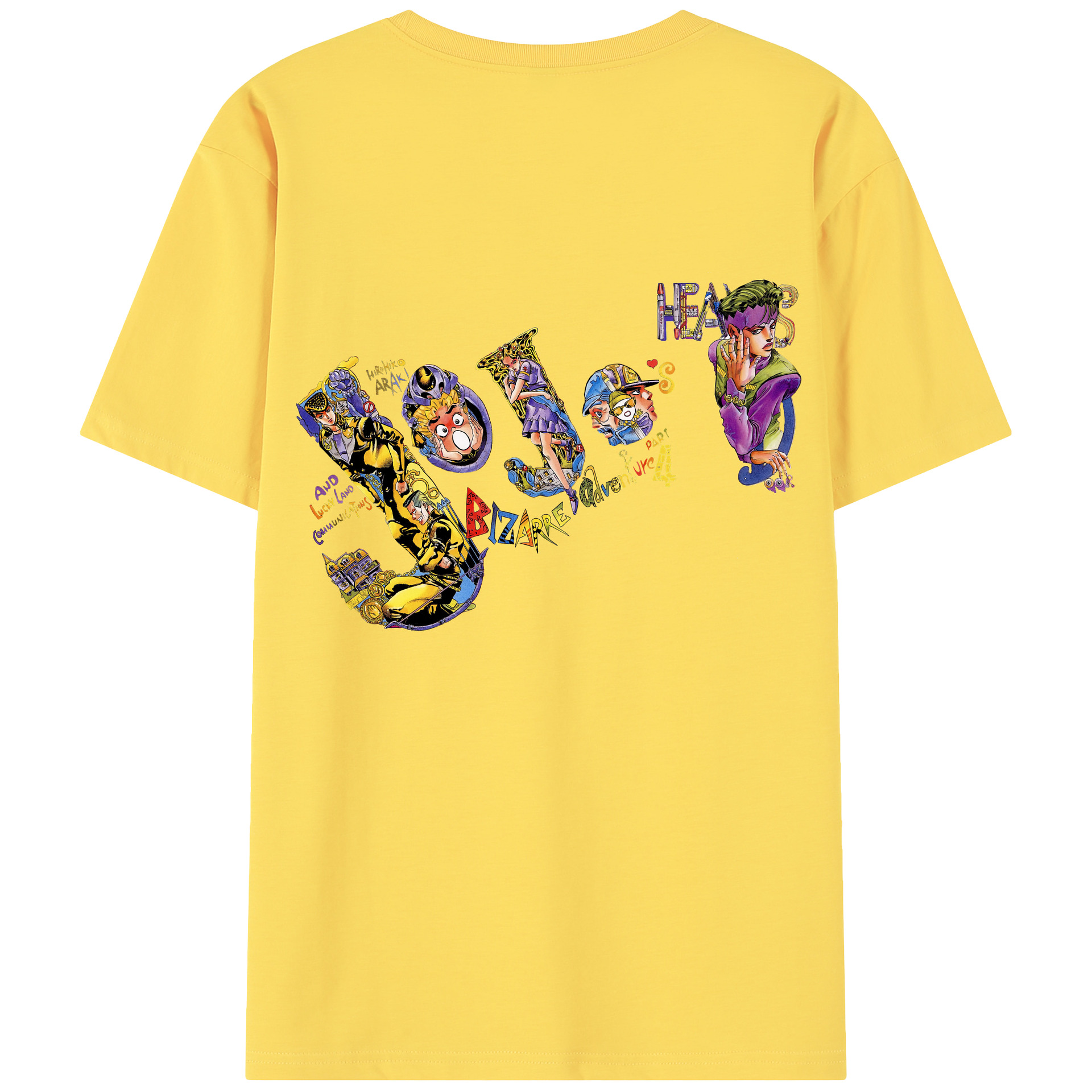 （画像用） ジョジョの奇妙な冒険 JoJo's Bizarre Adventure 綿100％半袖Tシャツ（背面プリント）