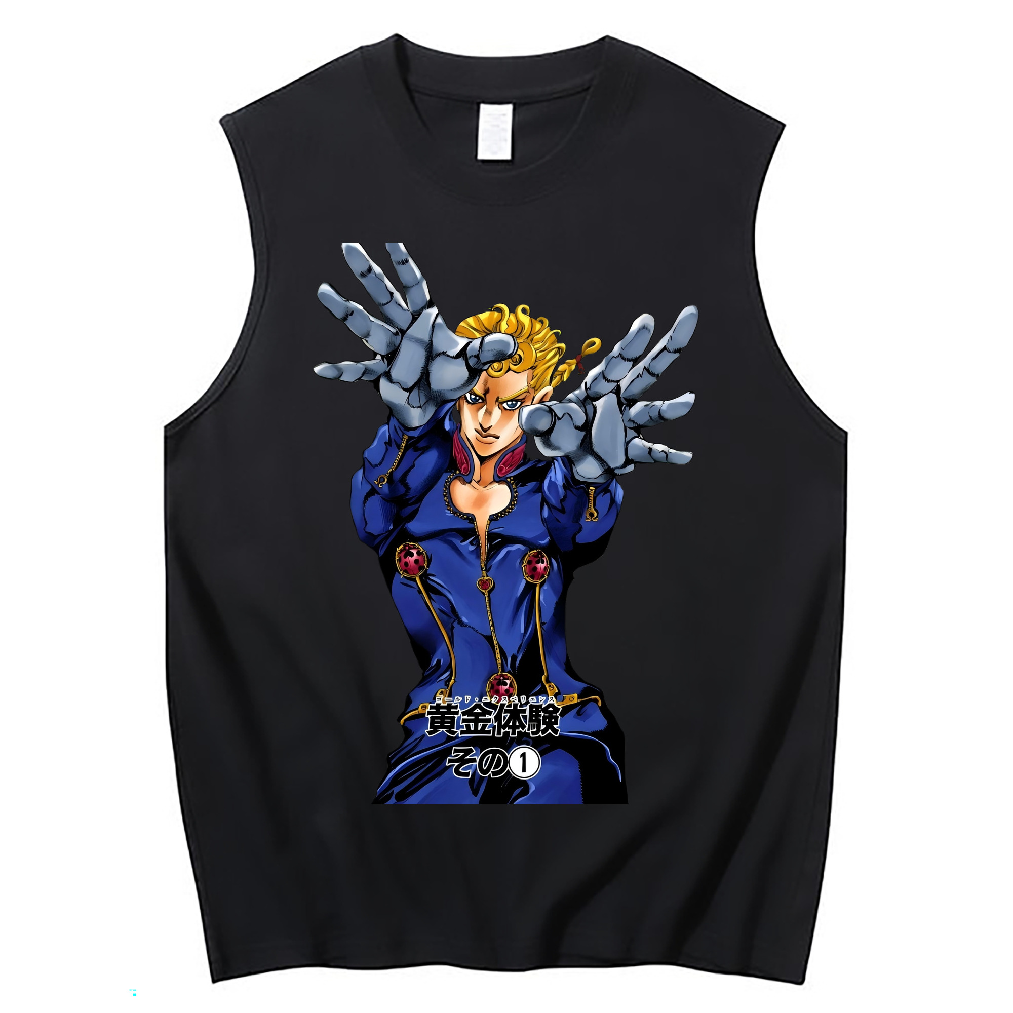 （画像用） ジョジョの奇妙な冒険 ジョルノ?ジョバァーナ JoJo's Bizarre Adventure Giorno Giovanna コットン100％タンクトップ（フロントプリント）