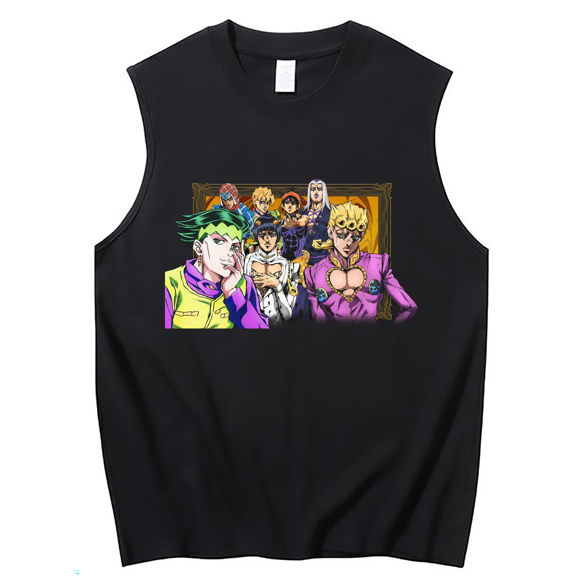 （画像用） ジョジョの奇妙な冒険 ジョルノ?ジョバァーナ JoJo's Bizarre Adventure Giorno Giovanna コットン100％タンクトップ（フロントプリント）
