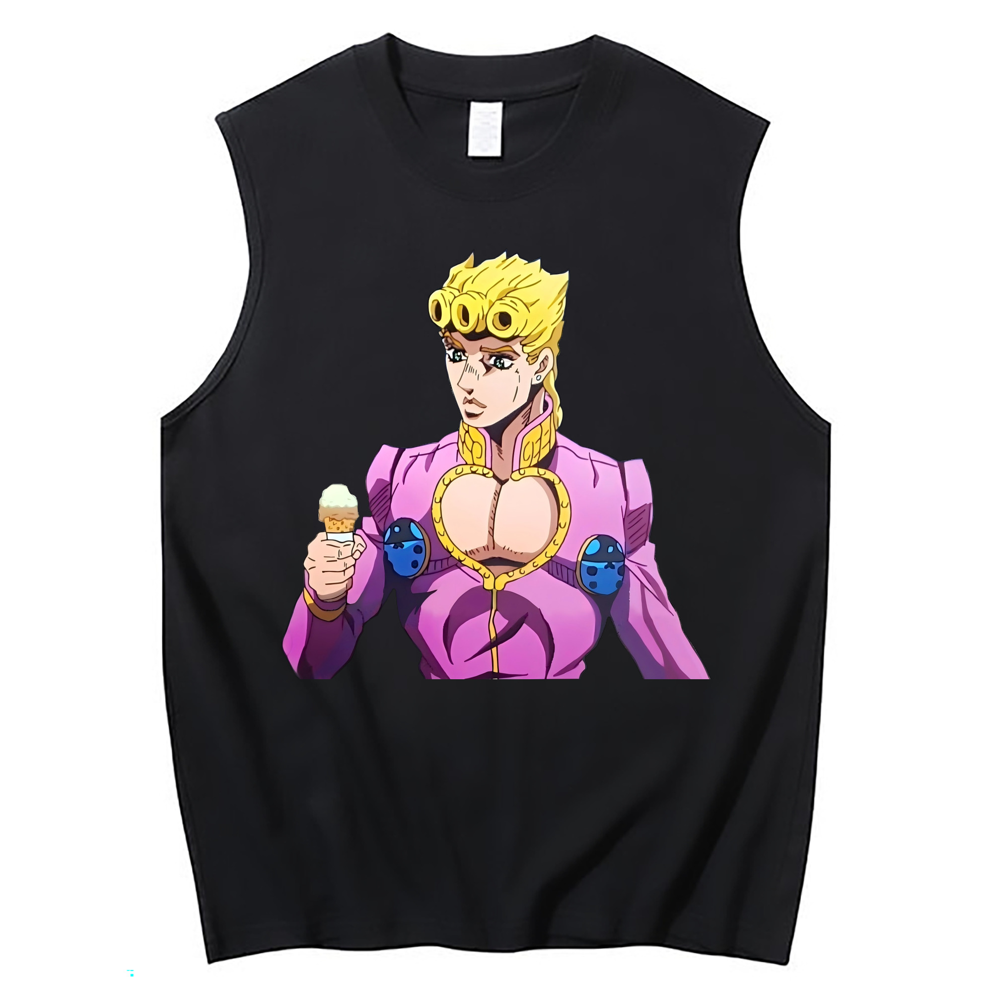 （画像用） ジョジョの奇妙な冒険 ジョルノ?ジョバァーナ JoJo's Bizarre Adventure Giorno Giovanna コットン100％タンクトップ（フロントプリント）