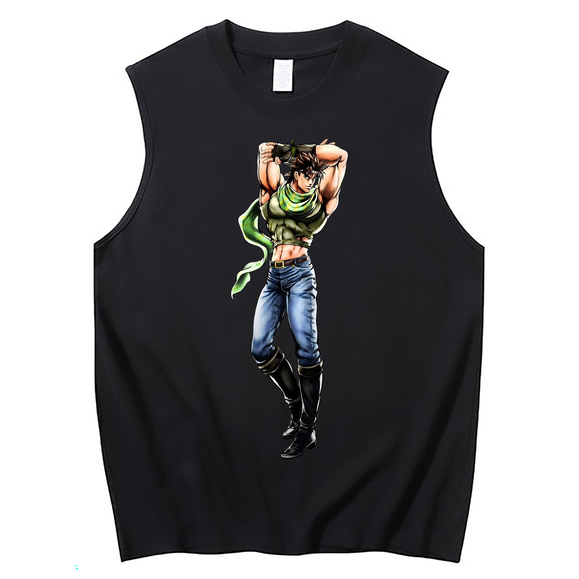 （画像用） ジョジョの奇妙な冒険 ジョセフ?ジョースター JoJo's Bizarre Adventure Joseph Joestar コットン100％タンクトップ（フロントプリント）