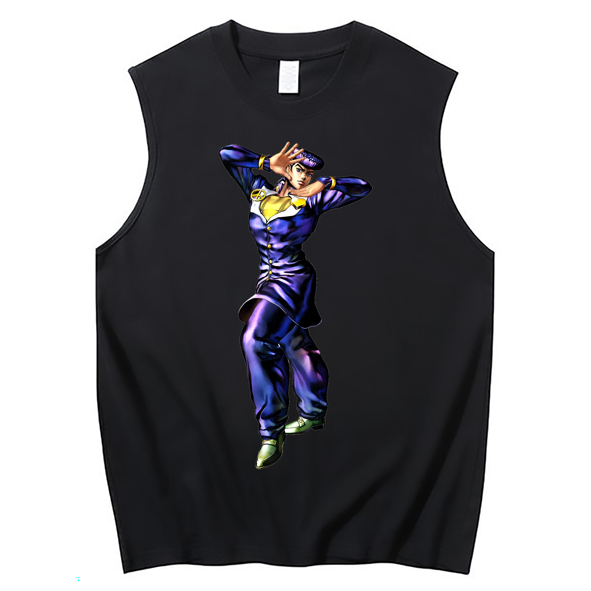 （画像用） ジョジョの奇妙な冒険 ひがしかた じょうすけ JoJo's Bizarre Adventure Higashikata Josuke コットン100％タンクトップ（フロントプリント）