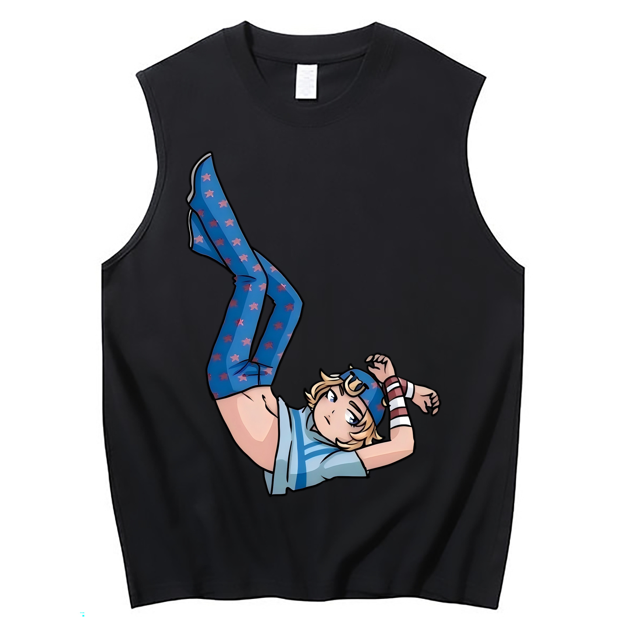 （画像用） ジョジョの奇妙な冒険 グイード?ミスタ JoJo's Bizarre Adventure Guido Mista コットン100％タンクトップ（フロントプリント）