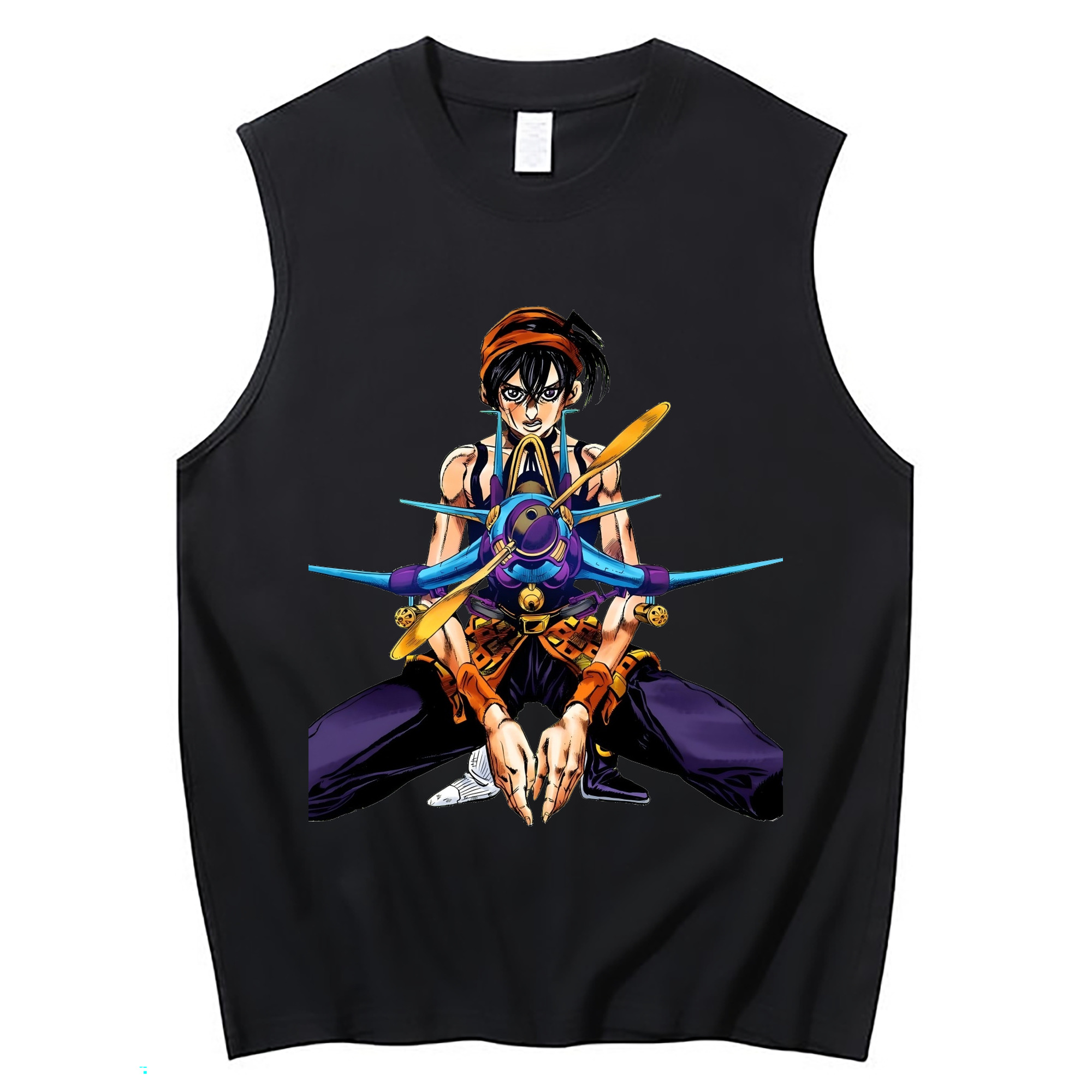（画像用） ジョジョの奇妙な冒険 ナランチャ?ギルガ JoJo's Bizarre Adventure Narancia Ghirga コットン100％タンクトップ（フロントプリント）