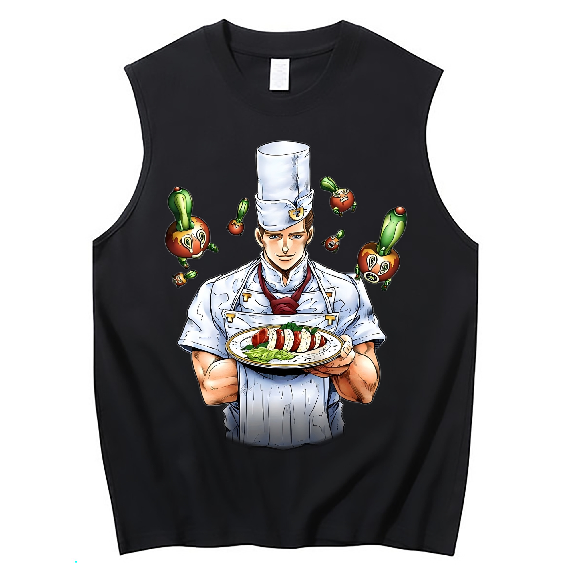 （画像用） ジョジョの奇妙な冒険 Tonio Trussardi JoJo's Bizarre Adventure トニオ?トラッサルディ コットン100％タンクトップ（フロントプリント）