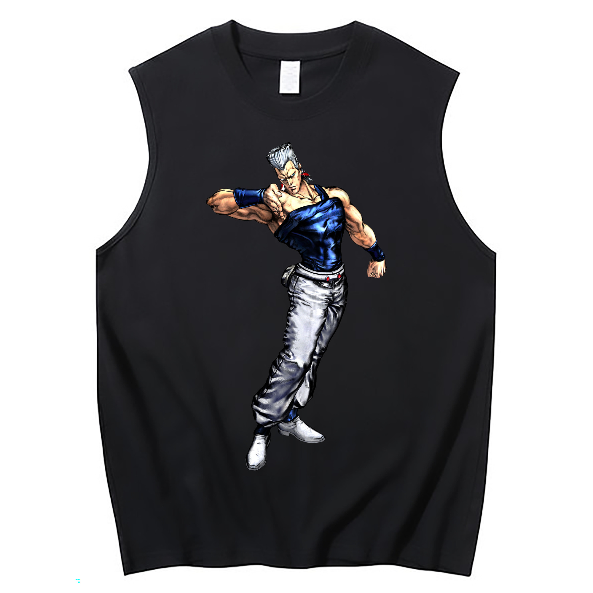 （画像用） ジョジョの奇妙な冒険 ジャン＝ピエール?ポルナレフ JoJo's Bizarre Adventure Jan Pierre Polnareff コットン100％タンクトップ（フロントプリント）