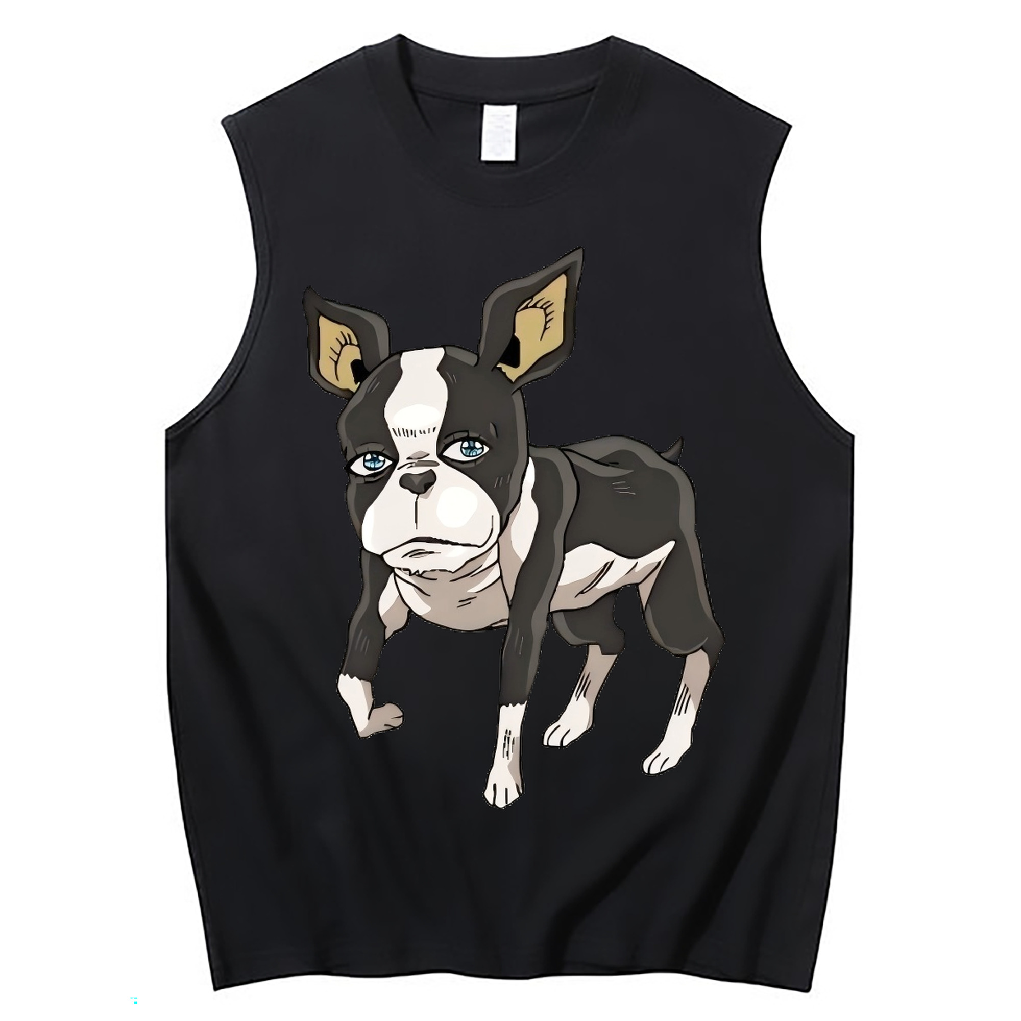 （画像用） ジョジョの奇妙な冒険 イギー JoJo's Bizarre Adventure Iggy コットン100％タンクトップ（フロントプリント）