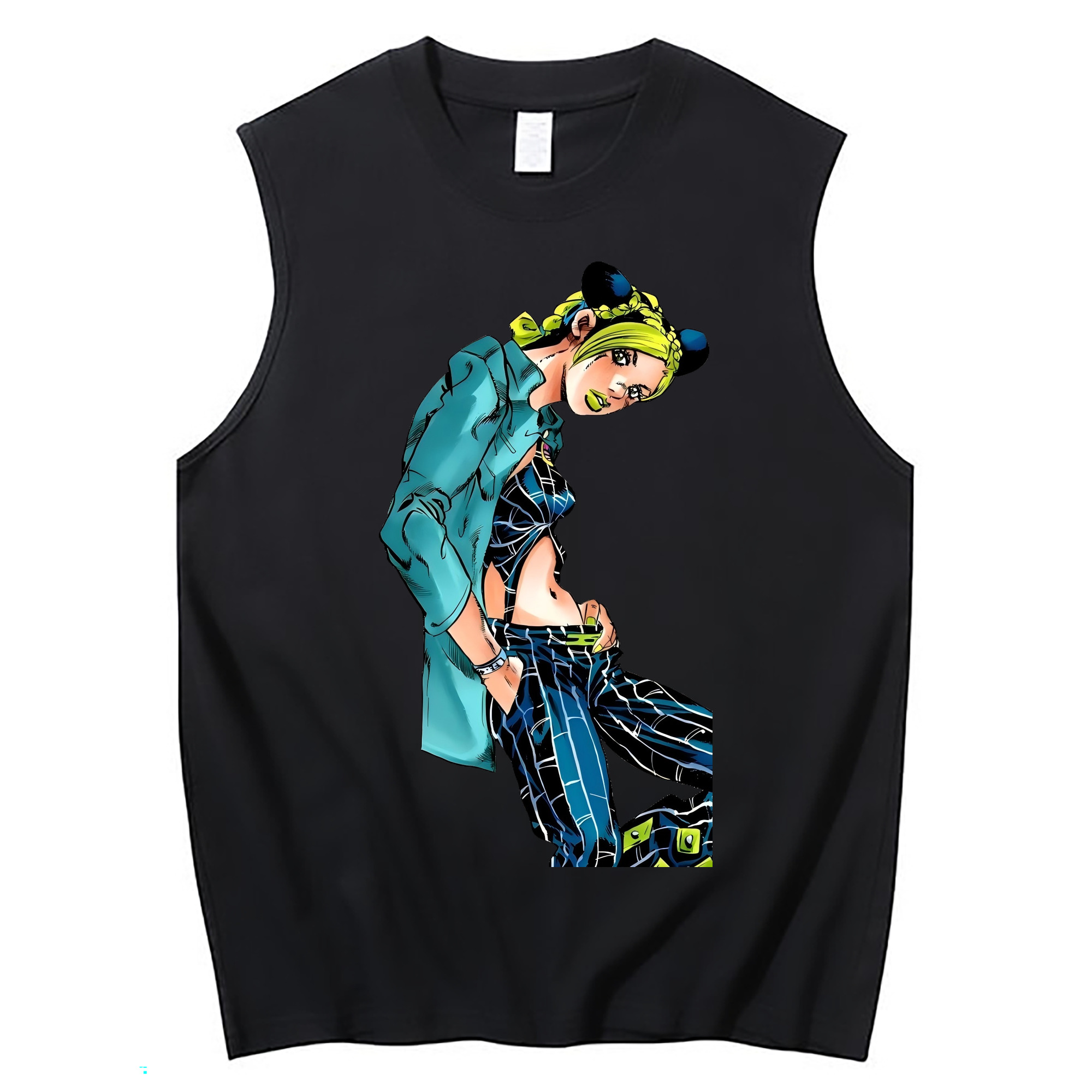 （画像用） "ジョジョの奇妙な冒険 くうじょう ジョリーン JoJo's Bizarre Adventure Jolyne Cujoh " コットン100％タンクトップ（フロントプリント）