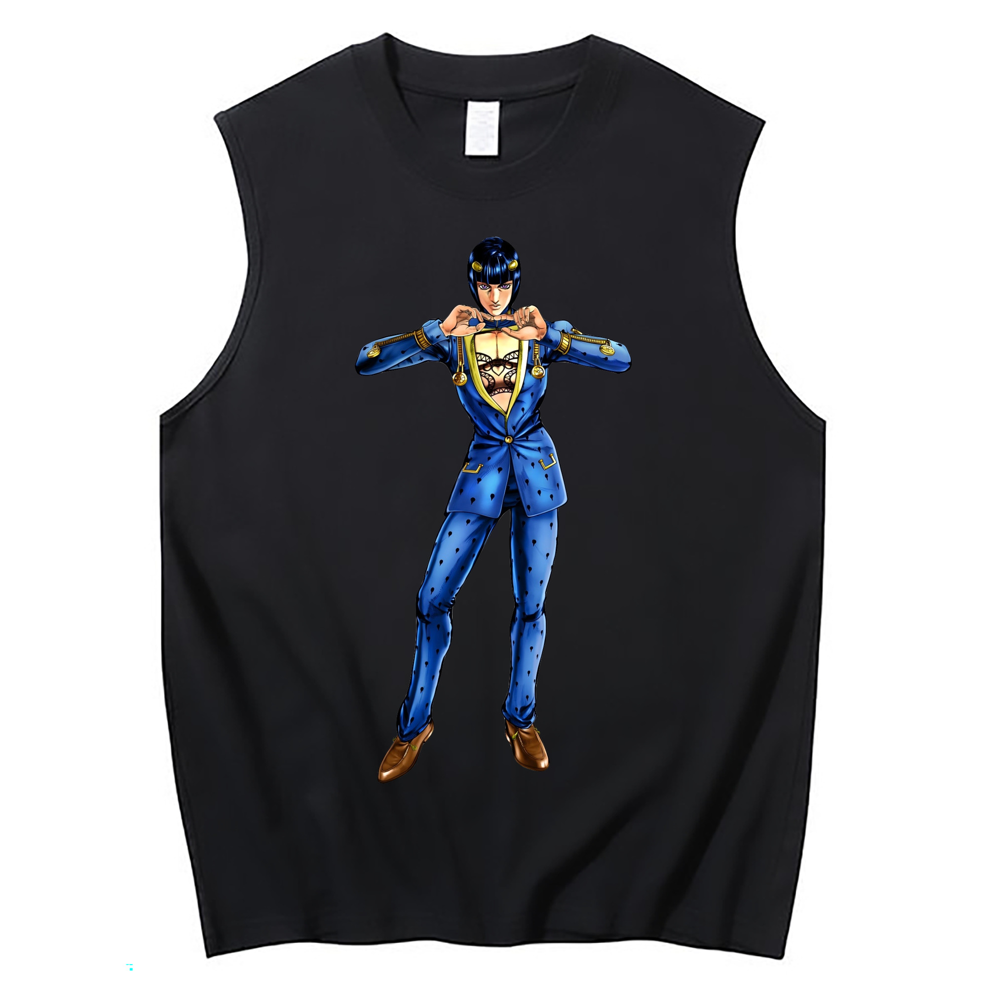 （画像用） ジョジョの奇妙な冒険 ブローノ?ブチャラティ JoJo's Bizarre Adventure Bruno Bucciarati コットン100％タンクトップ（フロントプリント）