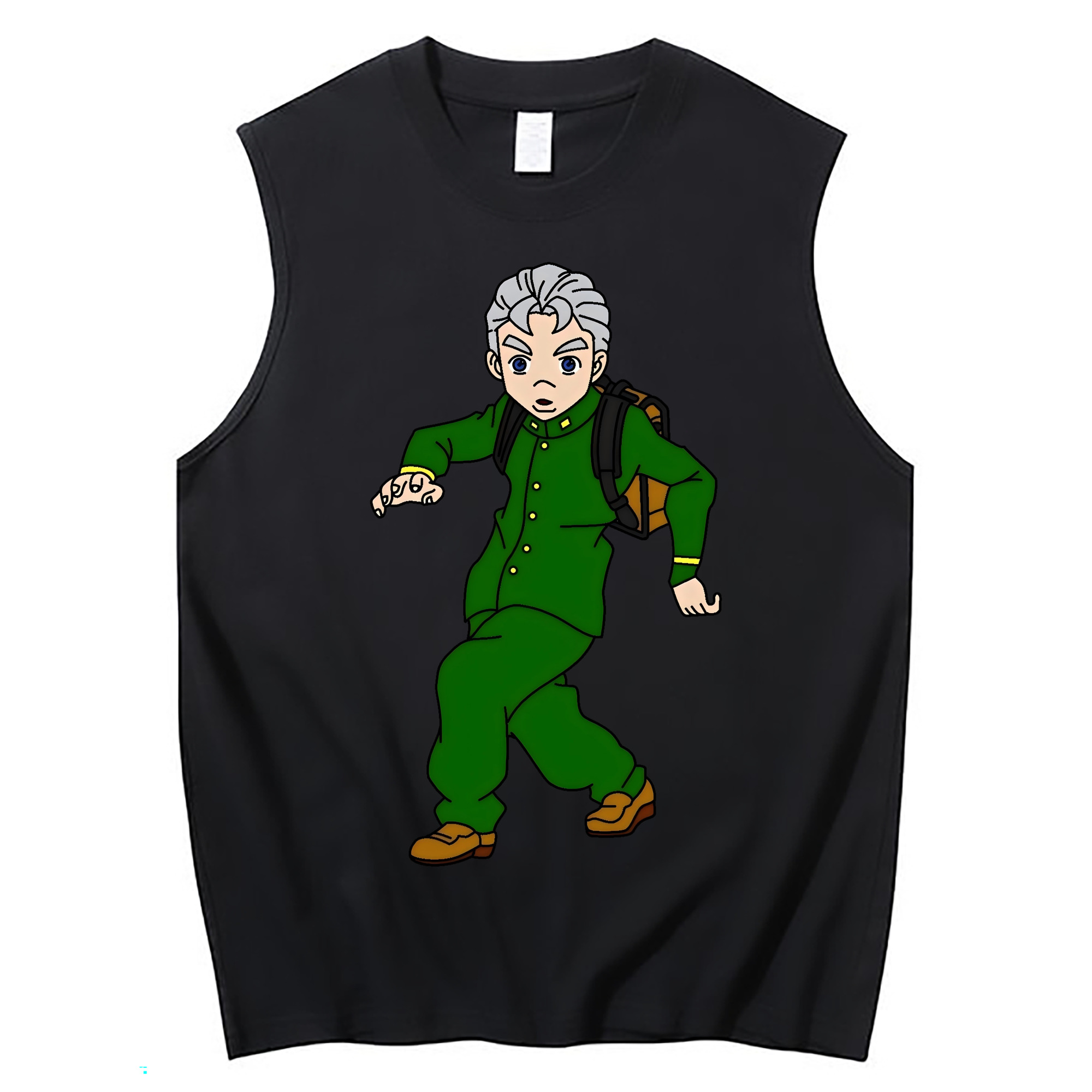 （画像用） ジョジョの奇妙な冒険 広瀨康一 JoJo's Bizarre Adventure Hirose Koichi コットン100％タンクトップ（フロントプリント）